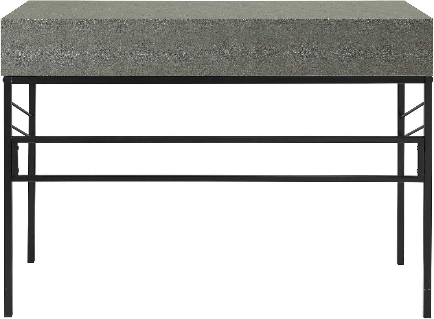 imageWalker Edison 2 Drawer Modern Wood and Metal Computer Writing Desk Home Office Workstation Small 44 Inch Off WhiteGrey