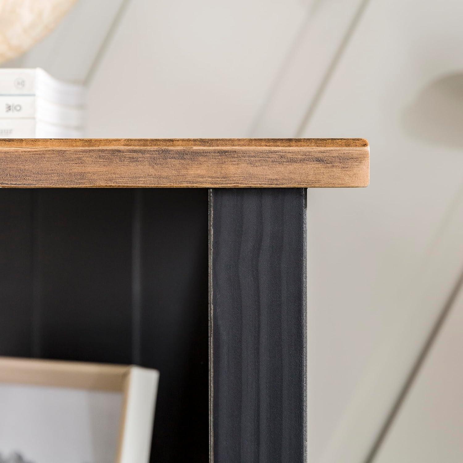 imageWalker Edison 2 Tier Modern Farmhouse Wood Bookcase Bookshelf Storage Home Office Storage Cabinet 52 Inch WhiteBlack