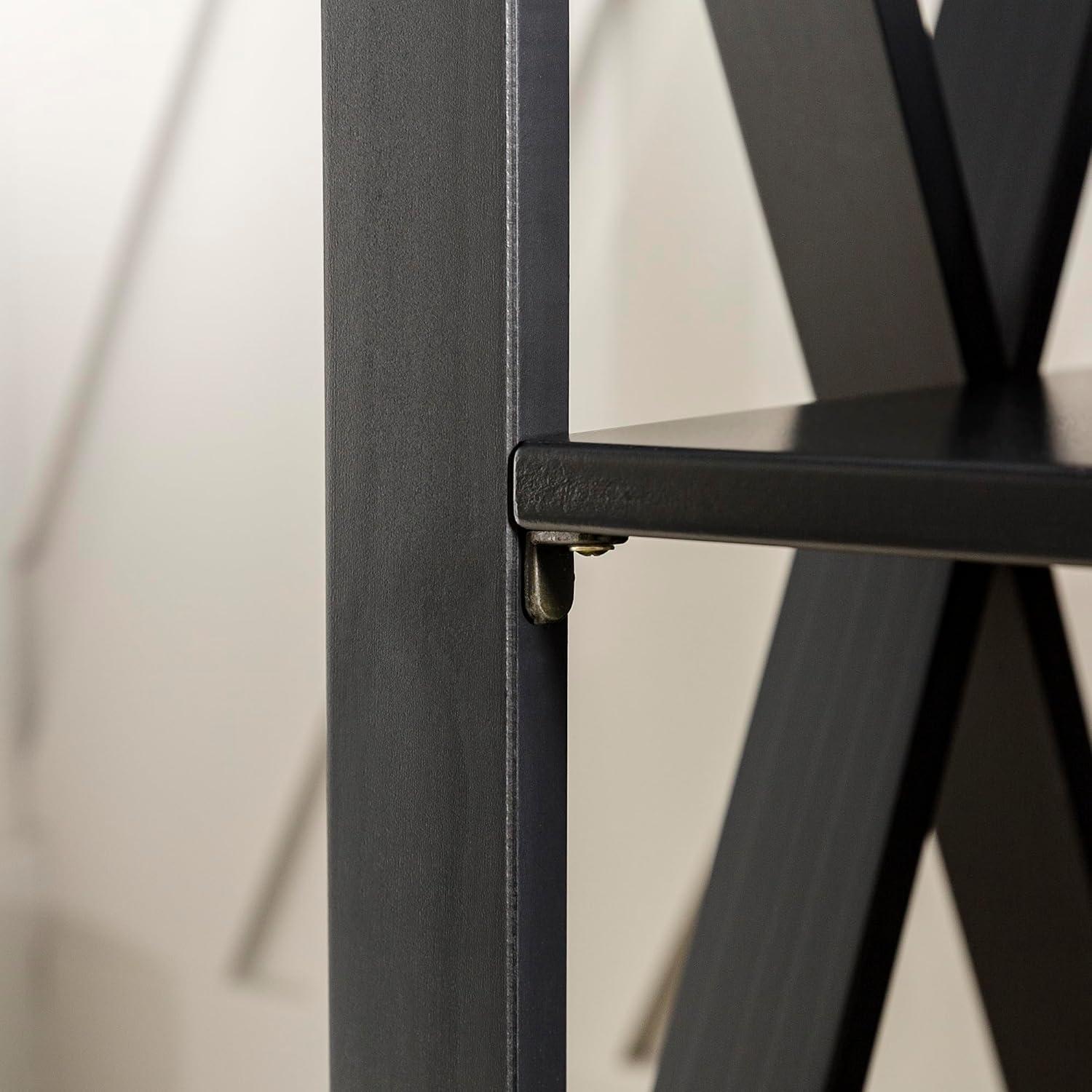 imageWalker Edison 2 Tier Modern Farmhouse Wood Bookcase Bookshelf Storage Home Office Storage Cabinet 52 Inch WhiteBlack