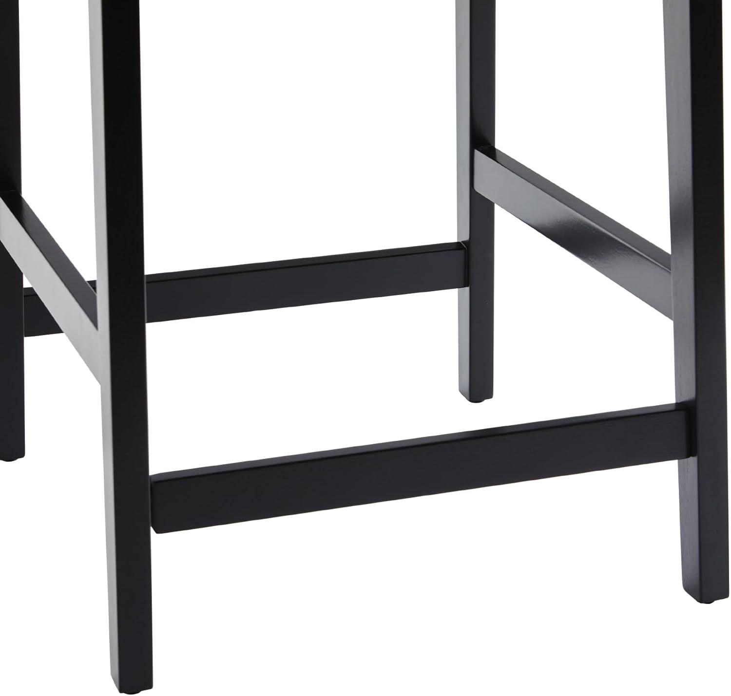 imageWalker Edison 2Piece Modern Solid Wood LadderBack Counter Stool Set of 2 BlackBlack