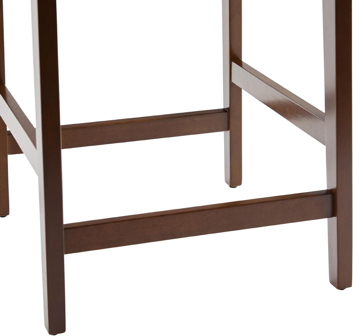 imageWalker Edison 2Piece Modern Solid Wood LadderBack Counter Stool Set of 2 BlackWalnut