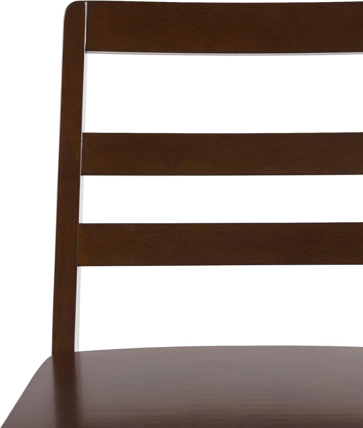 imageWalker Edison 2Piece Modern Solid Wood LadderBack Counter Stool Set of 2 BlackWalnut