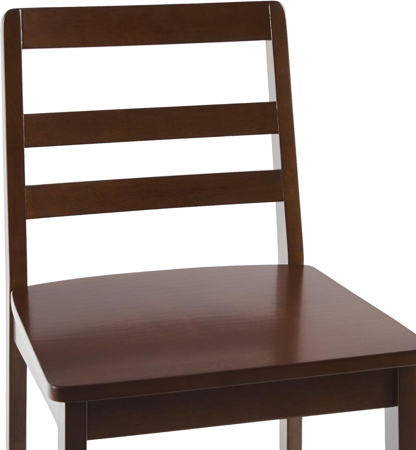 imageWalker Edison 2Piece Modern Solid Wood LadderBack Counter Stool Set of 2 BlackWalnut