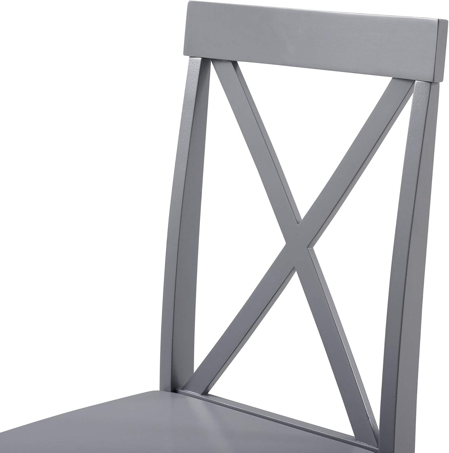 imageWalker Edison 4 Person Modern Farmhouse Wood Small Dining Table Dining Room Kitchen Table Set Dining 4 X Chairs Set 48 Inch White and GreyWhite and Grey