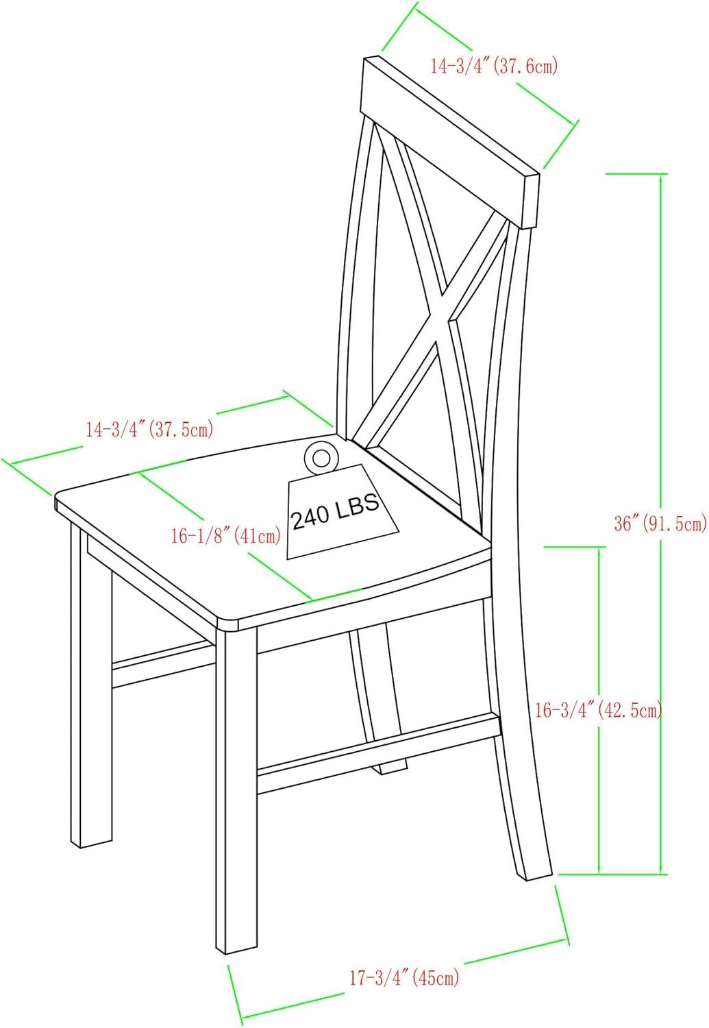 imageWalker Edison 4 Person Modern Farmhouse Wood Small Dining Table Dining Room Kitchen Table Set Dining 4 X Chairs Set 48 Inch White and GreyWhite and Grey