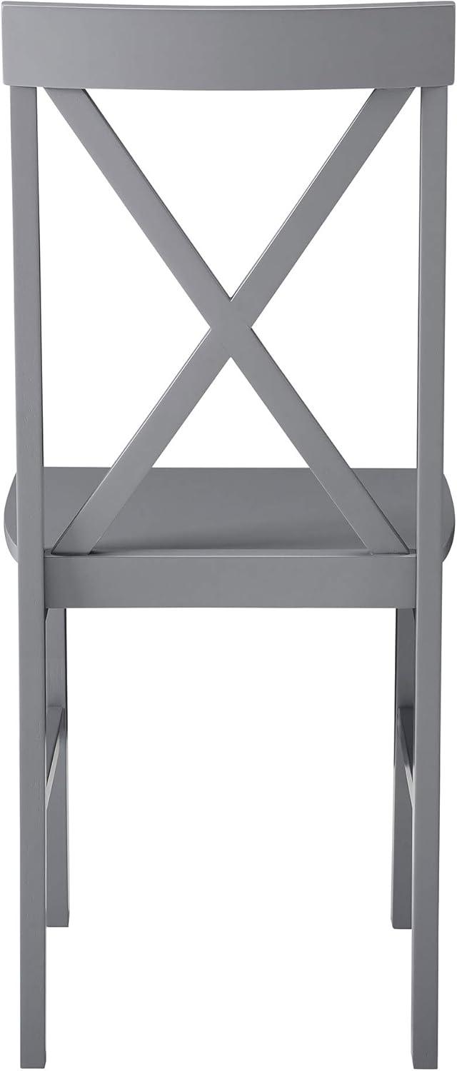 imageWalker Edison 4 Person Modern Farmhouse Wood Small Dining Table Dining Room Kitchen Table Set Dining 4 X Chairs Set 48 Inch White and GreyWhite and Grey