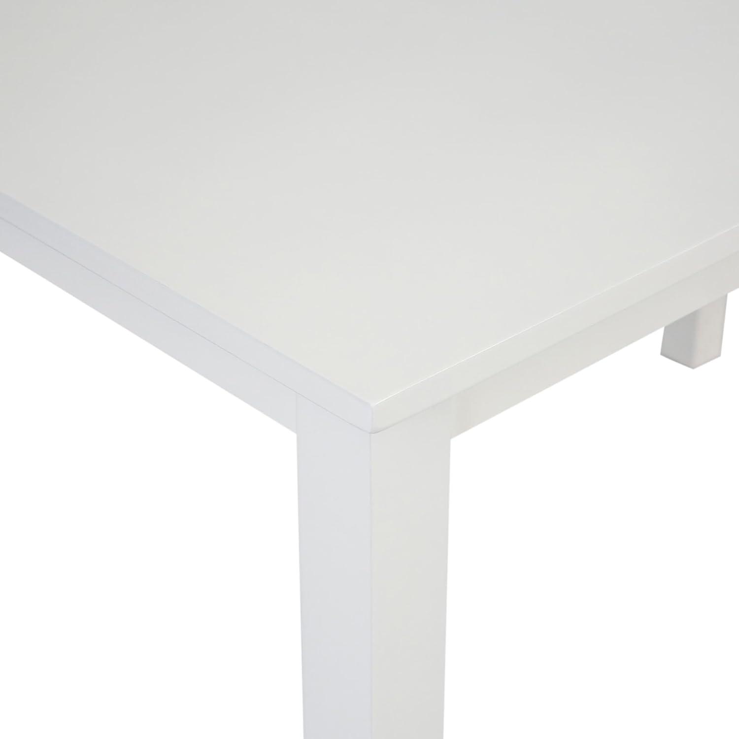 imageWalker Edison 4 Person Modern Farmhouse Wood Small Dining Table Dining Room Kitchen Table Set Dining 4 X Chairs Set 48 Inch White and GreyWhite and Grey