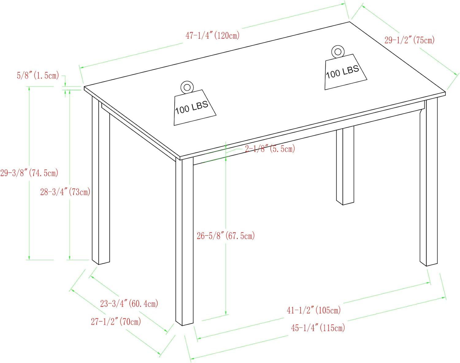 imageWalker Edison 4 Person Modern Farmhouse Wood Small Dining Table Dining Room Kitchen Table Set Dining 4 X Chairs Set 48 Inch White and GreyWhite and Grey