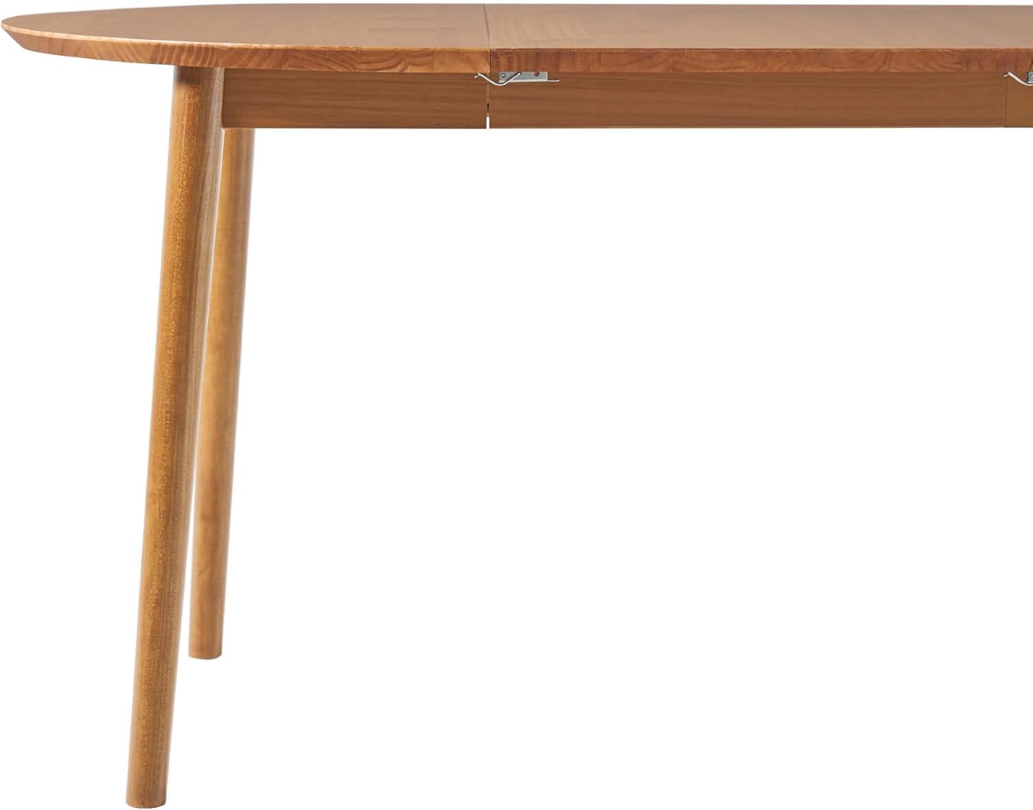 imageWalker Edison 6 Person MidCentury Modern Solid Wood Oval Extension Dining Table with Hairpin Legs and Removable Leaf CaramelCaramel