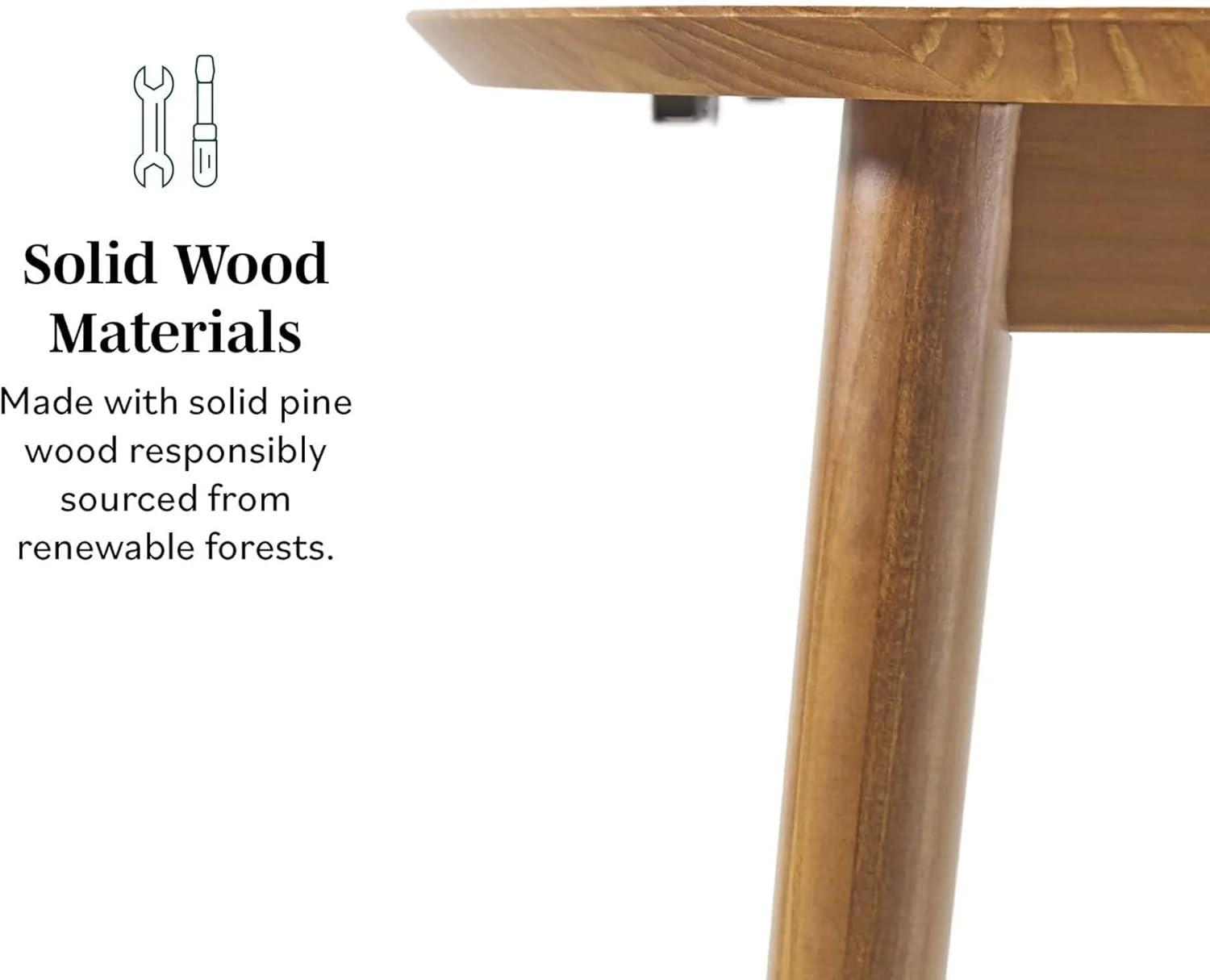 imageWalker Edison 6 Person MidCentury Modern Solid Wood Oval Extension Dining Table with Hairpin Legs and Removable Leaf CaramelCaramel