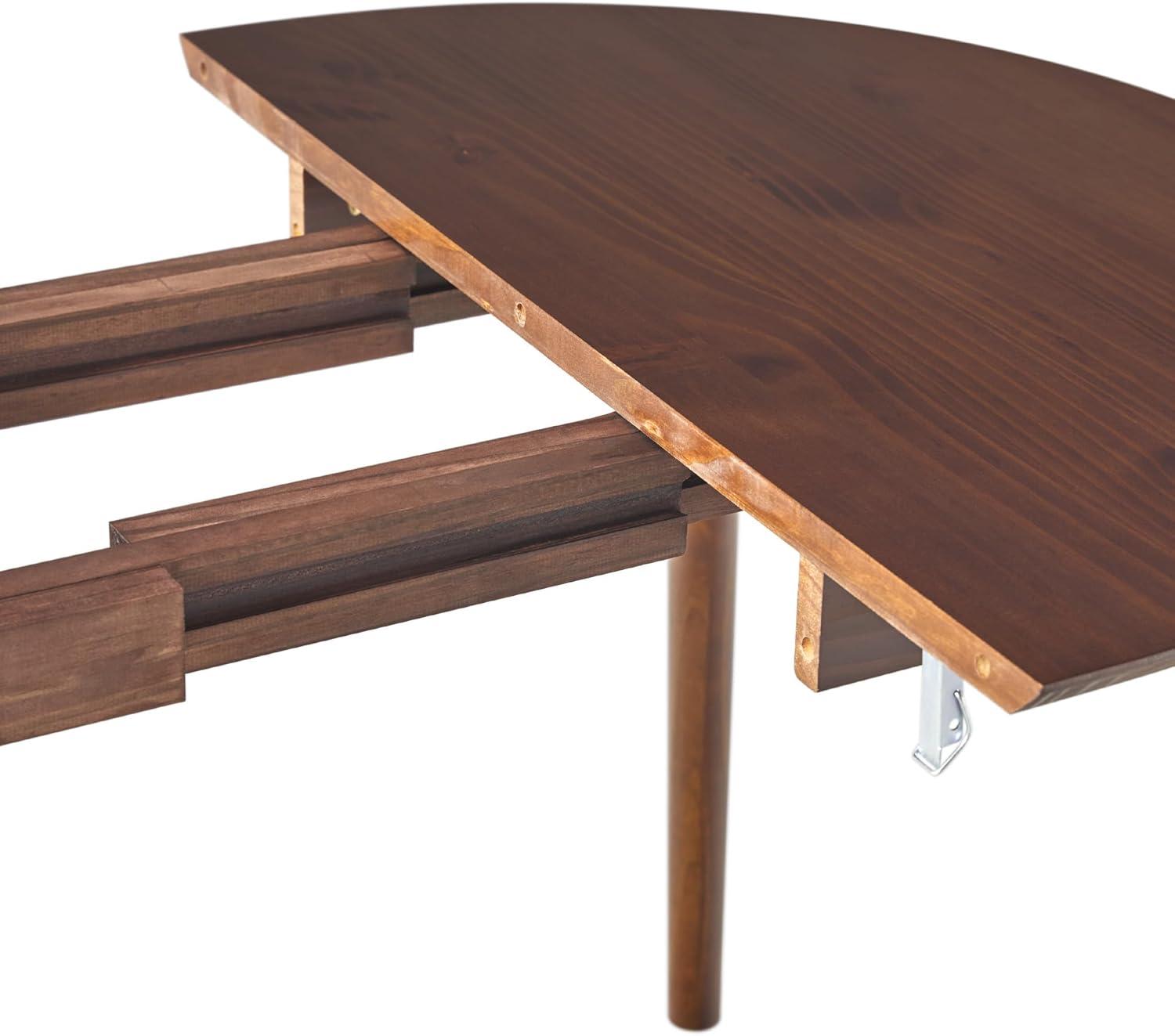 imageWalker Edison 6 Person MidCentury Modern Solid Wood Oval Extension Dining Table with Hairpin Legs and Removable Leaf CaramelWalnut