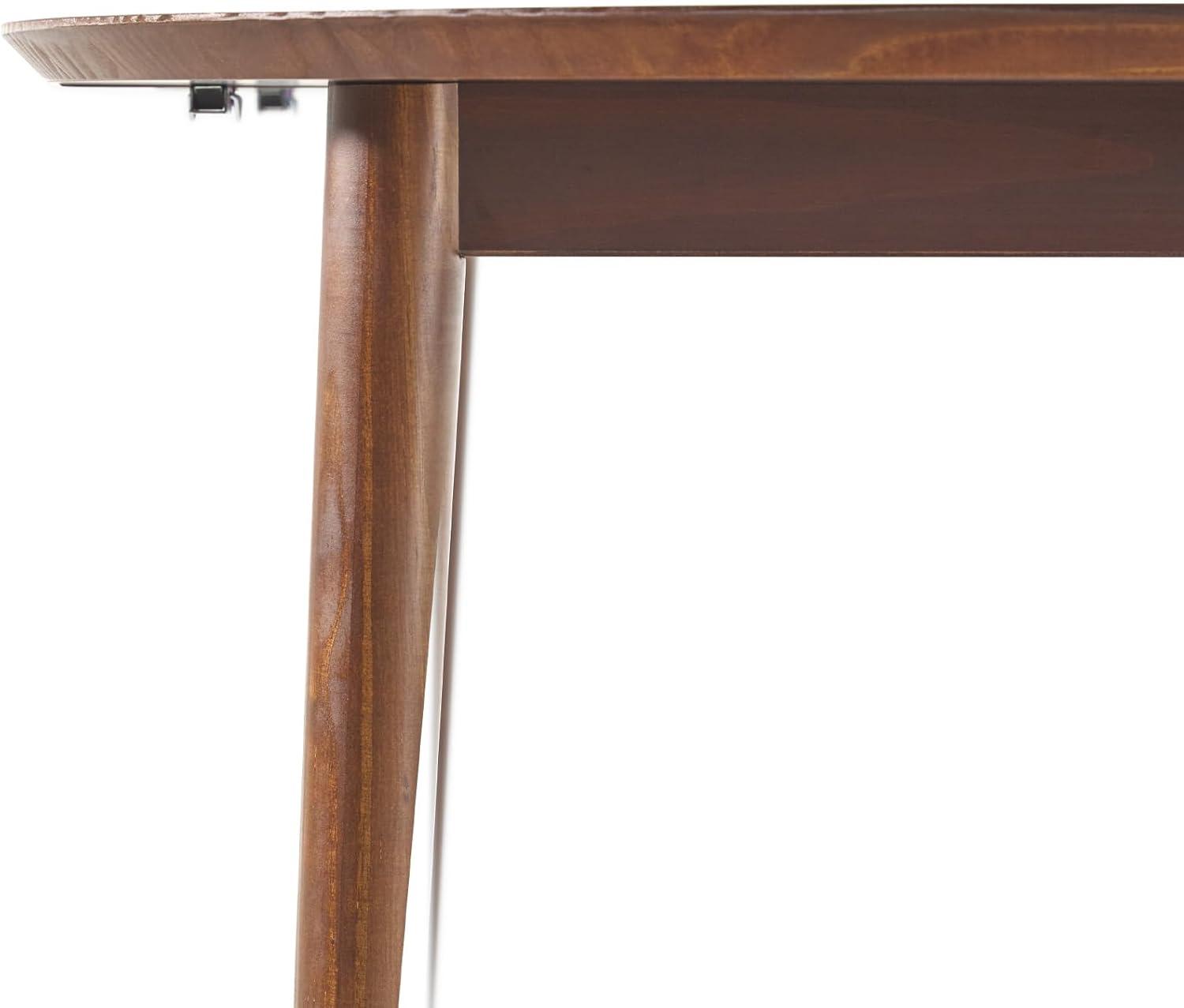 imageWalker Edison 6 Person MidCentury Modern Solid Wood Oval Extension Dining Table with Hairpin Legs and Removable Leaf CaramelWalnut