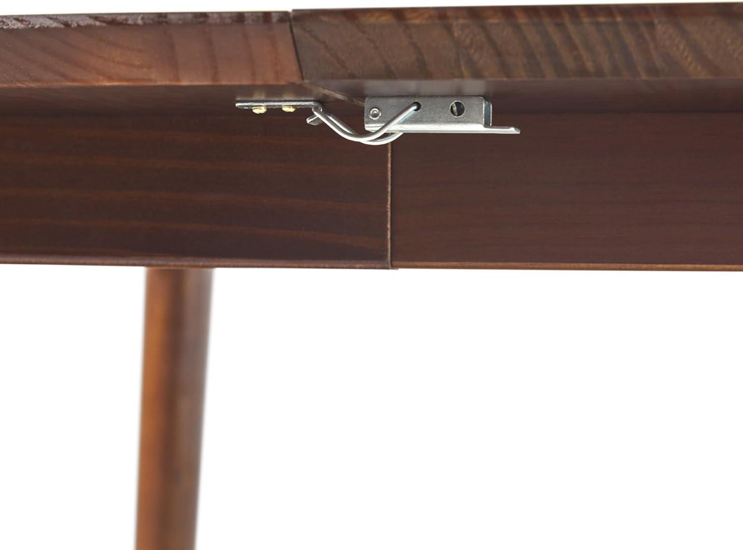 imageWalker Edison 6 Person MidCentury Modern Solid Wood Oval Extension Dining Table with Hairpin Legs and Removable Leaf CaramelWalnut