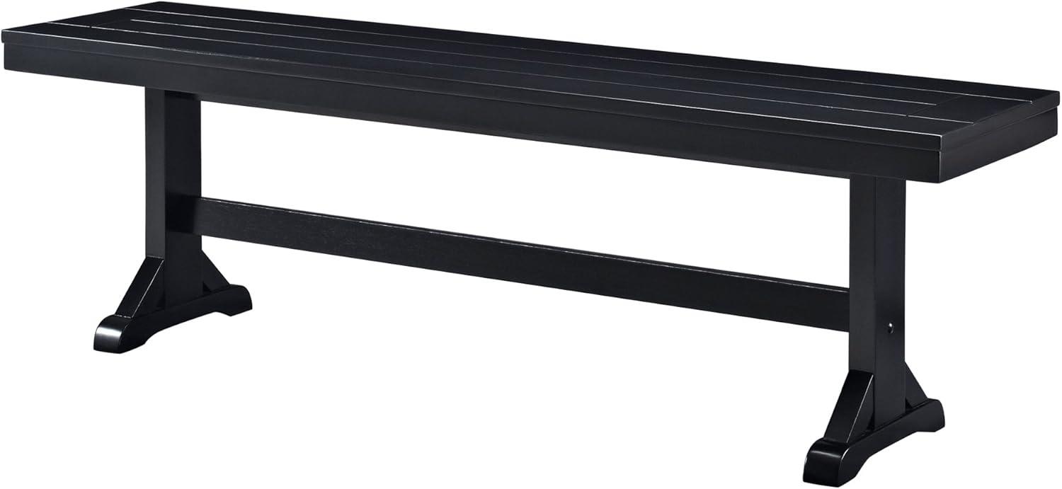 imageWalker Edison 6 to 8 Person Wood Modern Farmhouse Expandable Dining Room Table with Leaf Kitchen Dining Chairs 60 Inch Antique BlackBlack