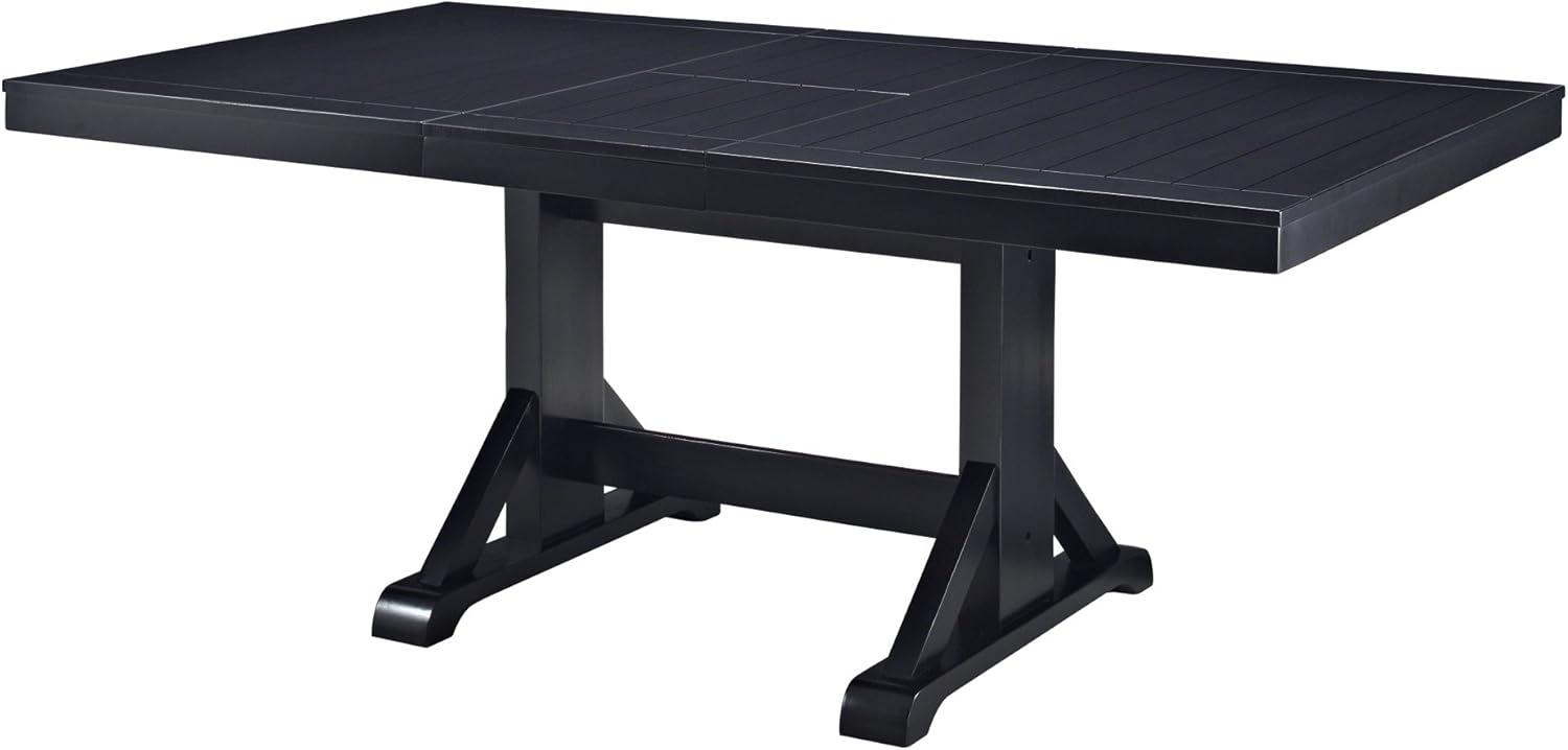 imageWalker Edison 6 to 8 Person Wood Modern Farmhouse Expandable Dining Room Table with Leaf Kitchen Dining Chairs 60 Inch Antique BlackBlack