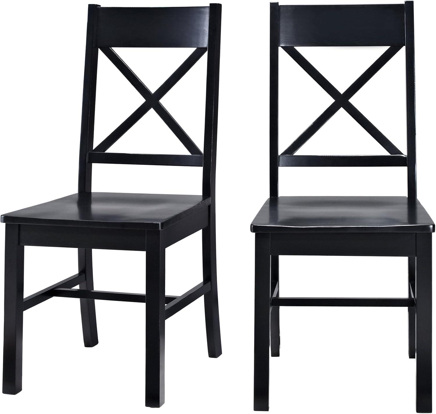 imageWalker Edison 6 to 8 Person Wood Modern Farmhouse Expandable Dining Room Table with Leaf Kitchen Dining Chairs 60 Inch Antique BlackBlack