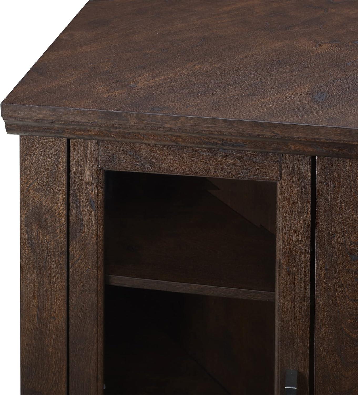 imageWalker Edison Alcott Classic Glass Door Fireplace Corner TV Stand for TVs up to 55 Inches 48 Inch Traditional BrownTraditional Brown