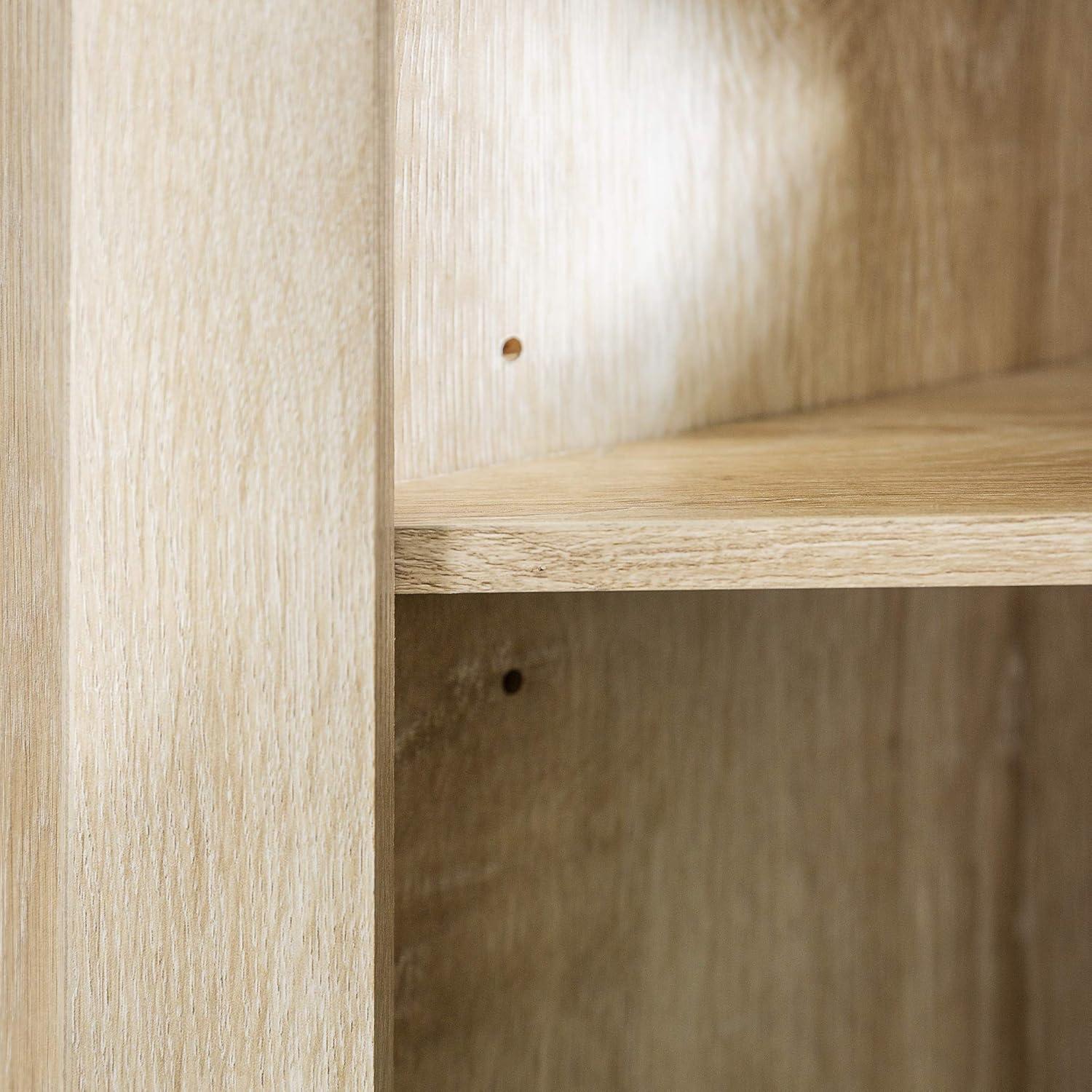 imageWalker Edison Alcott Classic Glass Door Fireplace Corner TV Stand for TVs up to 55 Inches 48 Inch Traditional BrownWhite Oak