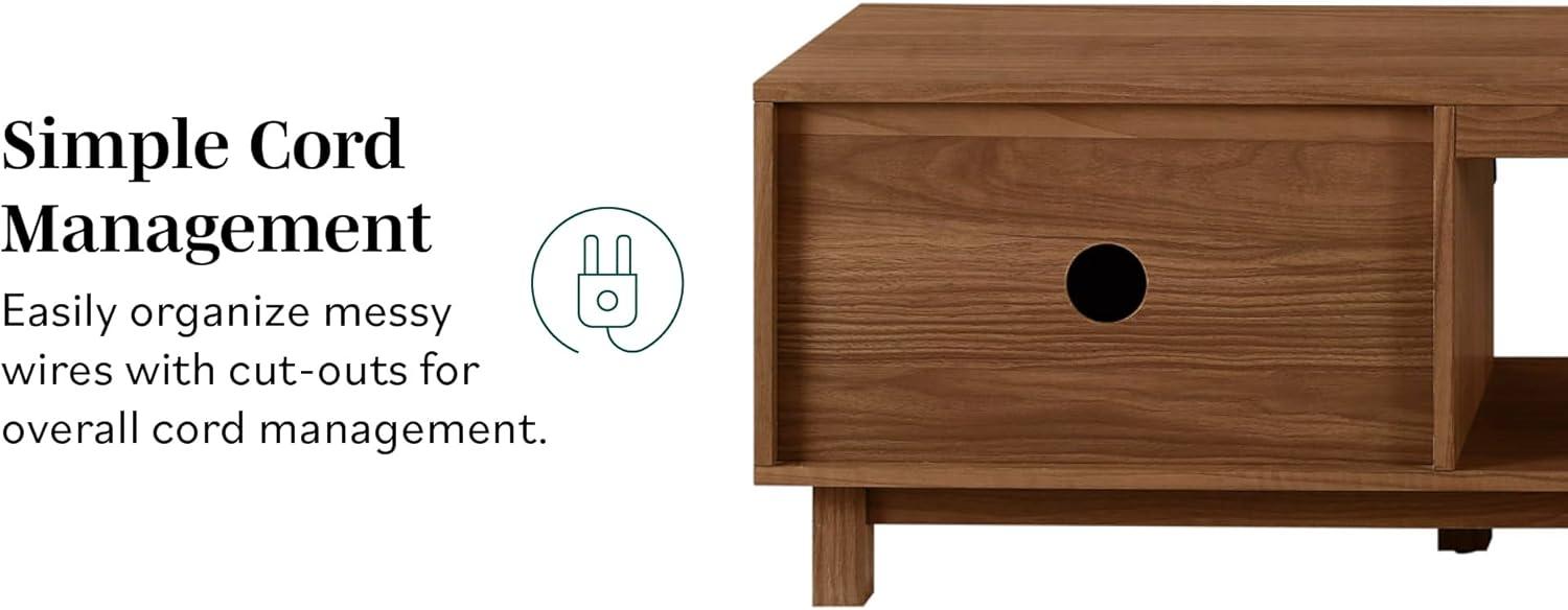 imageWalker Edison Arundo Fluted TV Stand for TVs up to 65 Inches 58quot TV Stand Coastal OakMocha