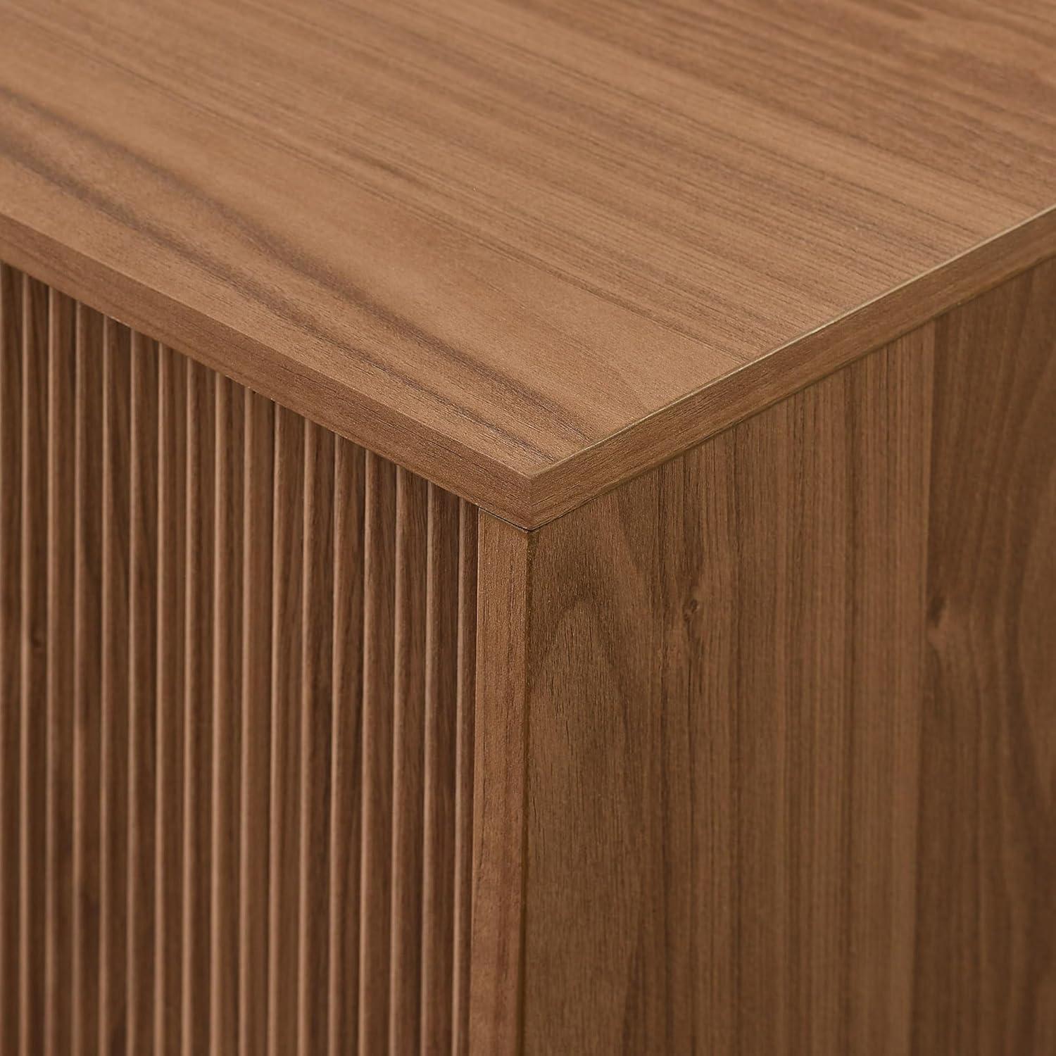 imageWalker Edison Arundo Fluted TV Stand for TVs up to 65 Inches 58quot TV Stand Coastal OakMocha