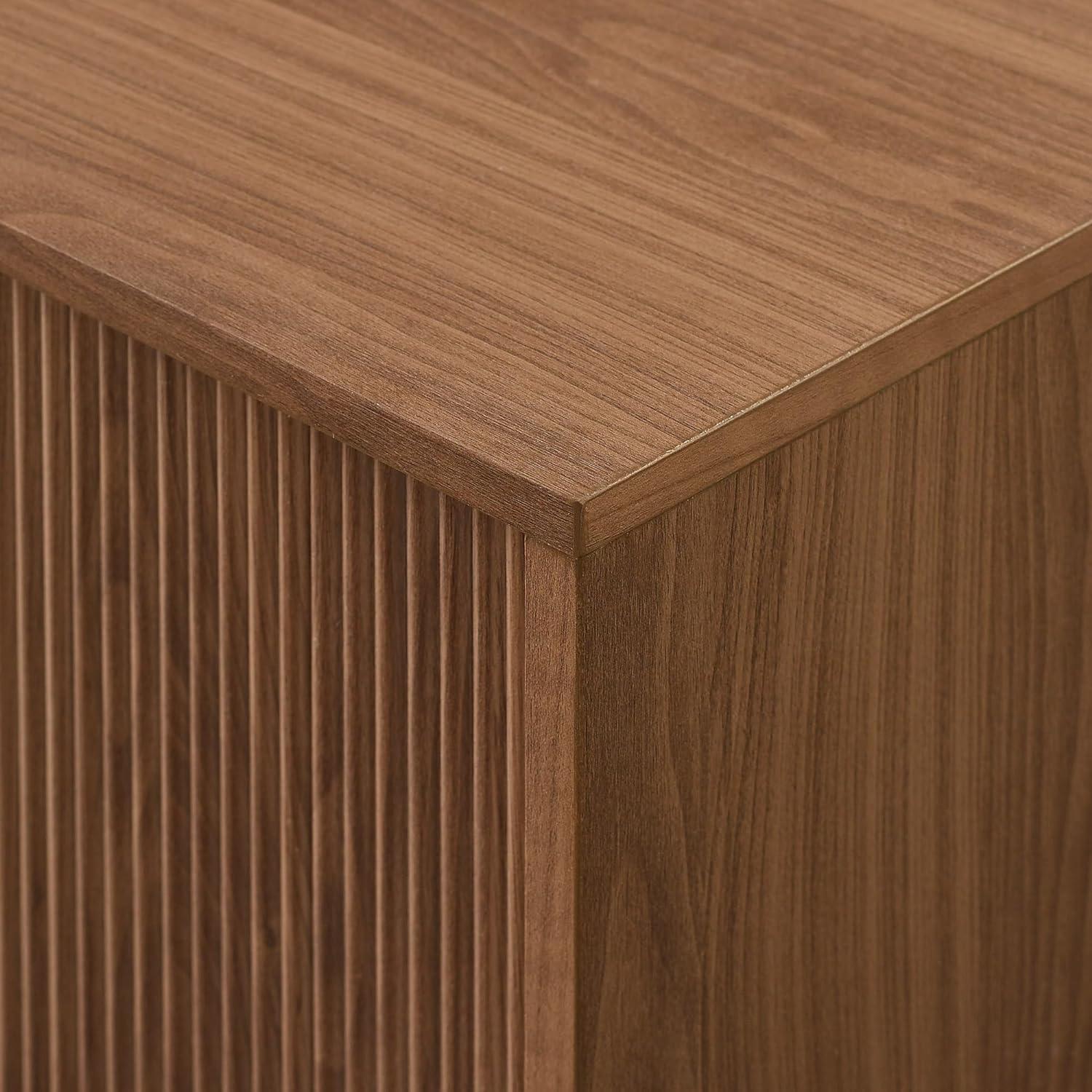 imageWalker Edison Arundo Fluted TV Stand for TVs up to 65 Inches 58quot TV Stand Coastal OakMocha