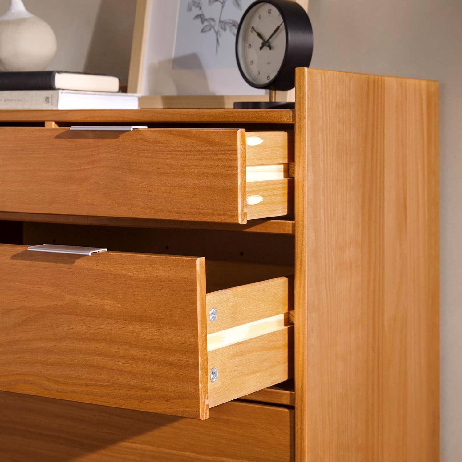 imageWalker Edison Blythe MidCentury Modern TrayTop Solid Wood 6Drawer Dresser 30 Inch CaramelCaramelt