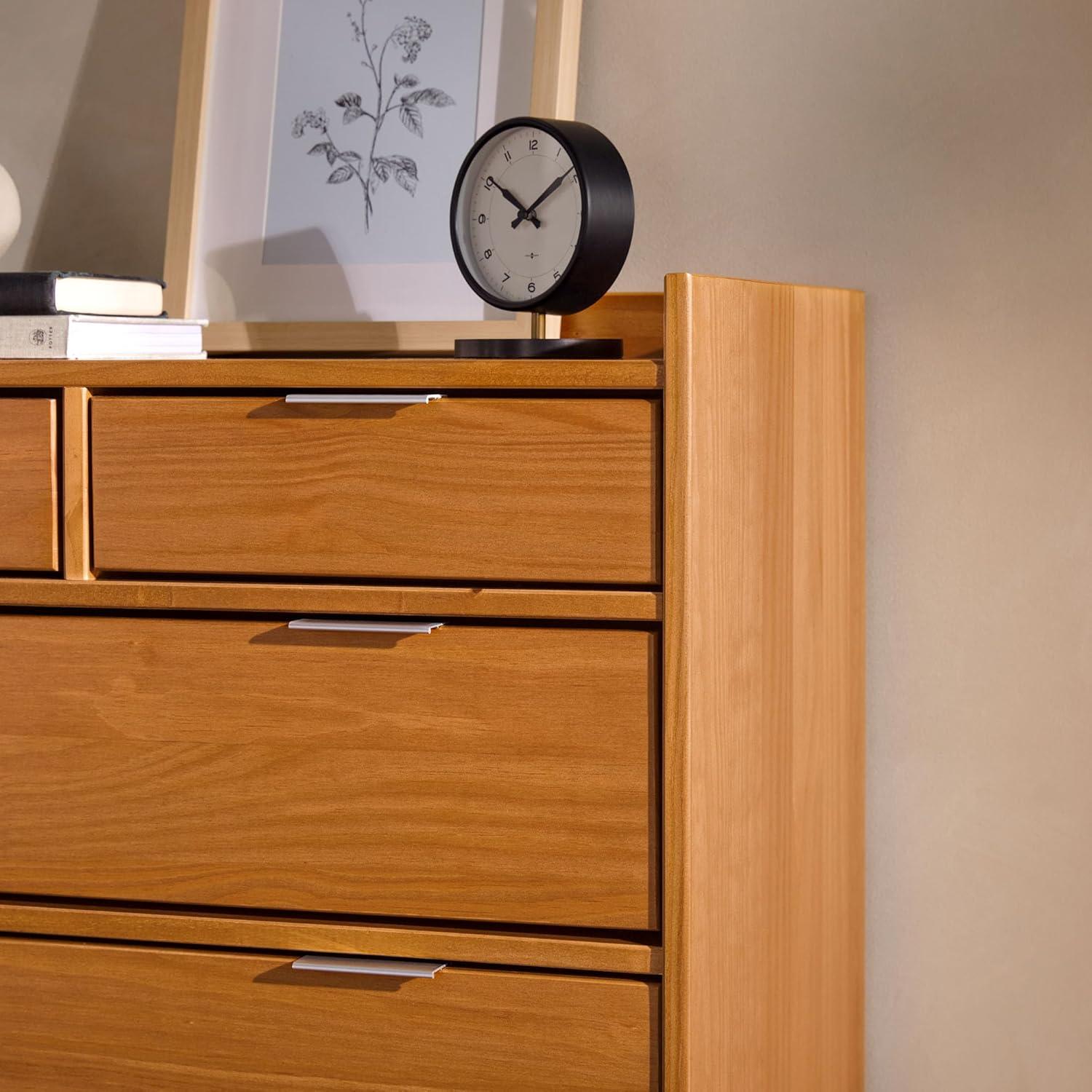 imageWalker Edison Blythe MidCentury Modern TrayTop Solid Wood 6Drawer Dresser 30 Inch CaramelCaramelt