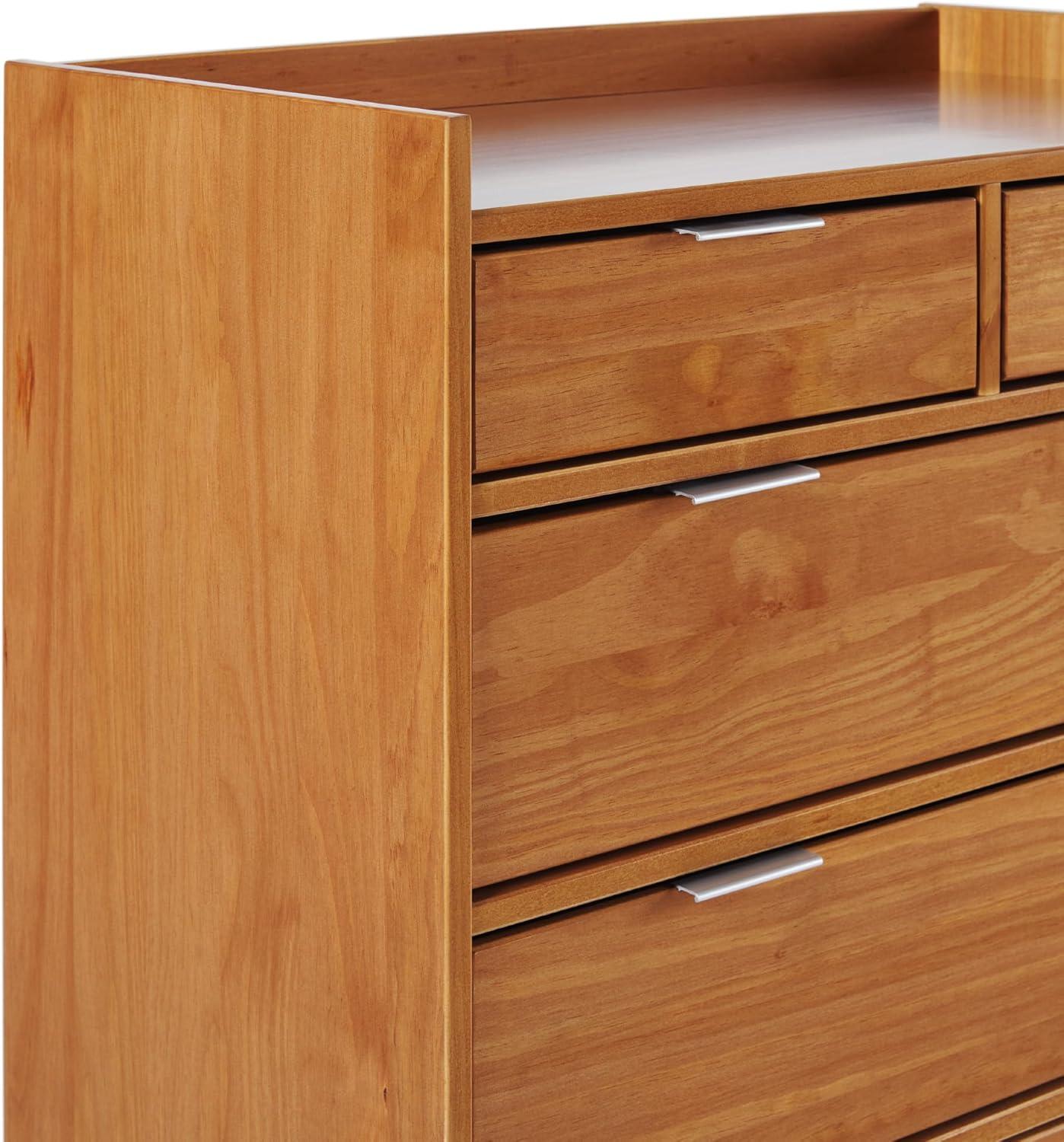 imageWalker Edison Blythe MidCentury Modern TrayTop Solid Wood 6Drawer Dresser 30 Inch CaramelCaramelt