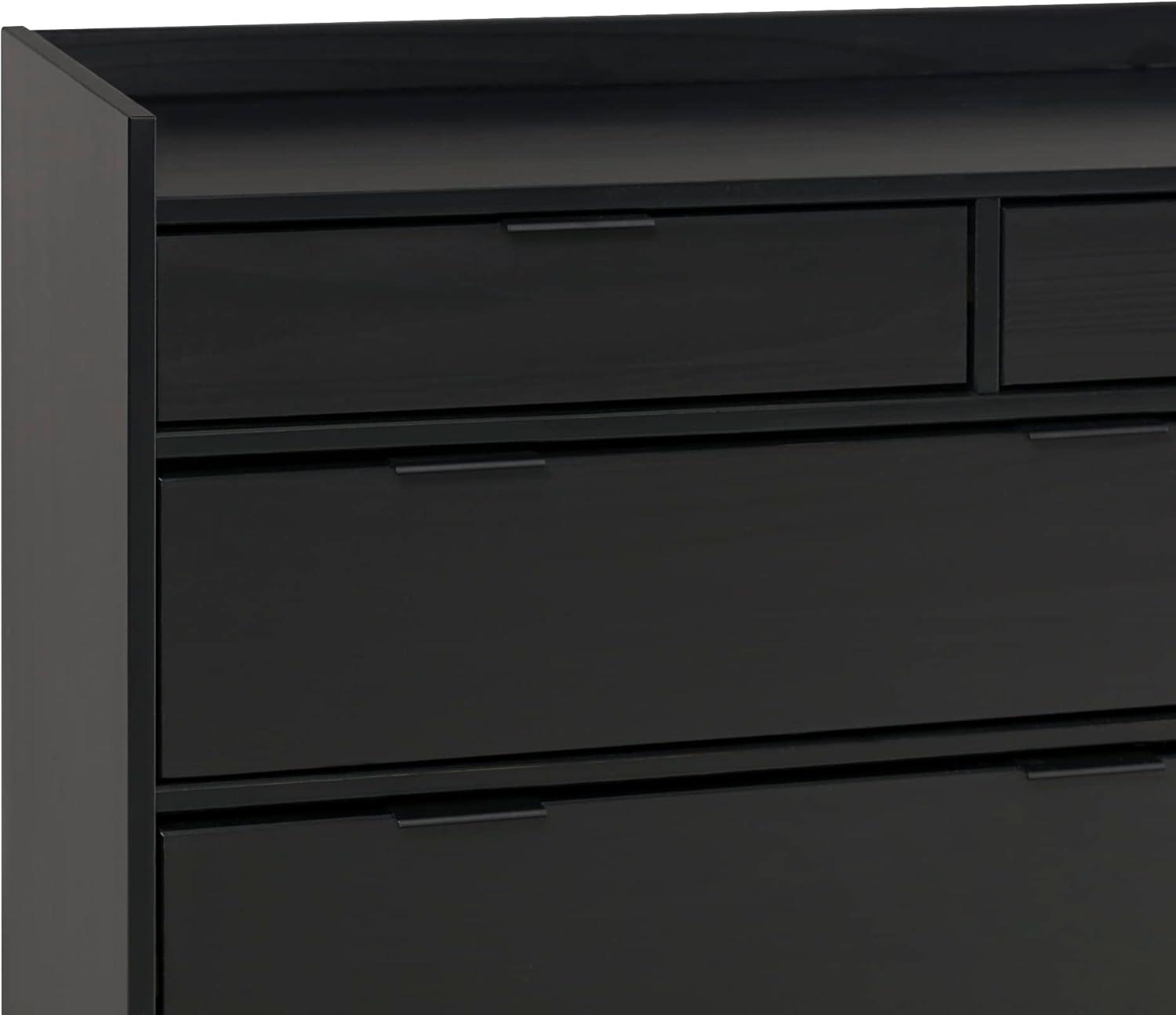 imageWalker Edison Blythe MidCentury Modern TrayTop Solid Wood 9Drawer Dresser 60 Inch BlackBlack