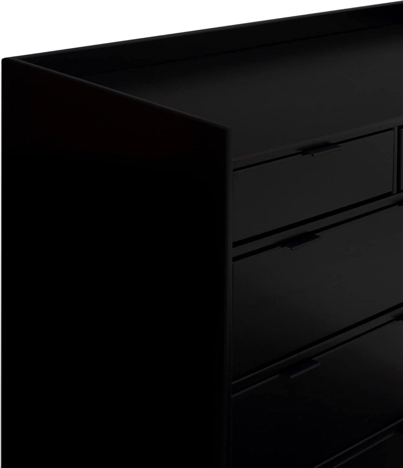 imageWalker Edison Blythe MidCentury Modern TrayTop Solid Wood 9Drawer Dresser 60 Inch BlackBlack