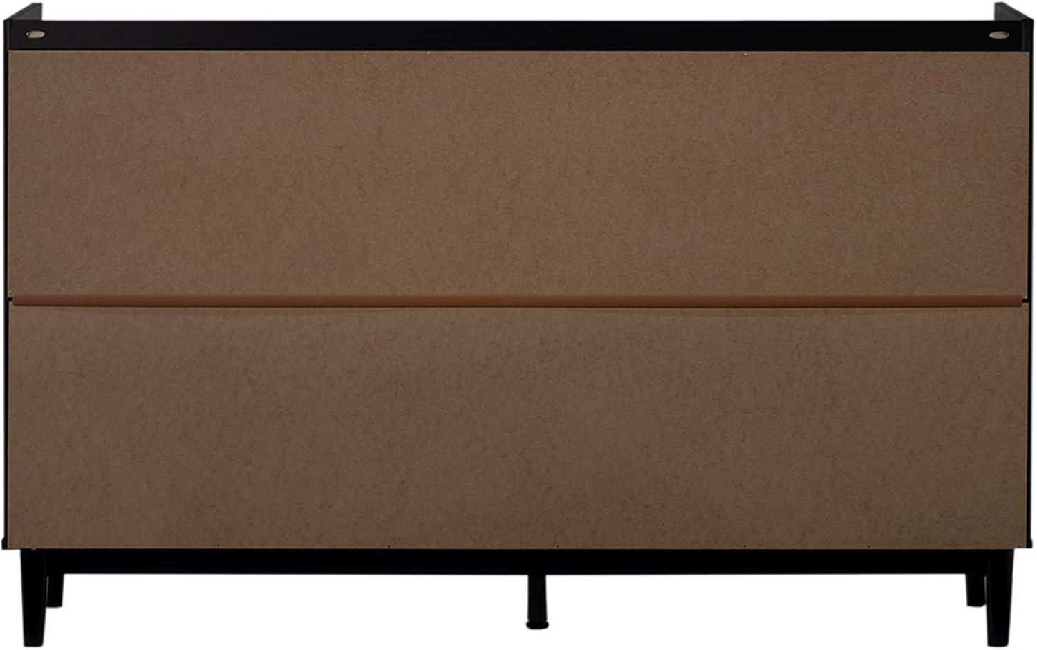 imageWalker Edison Blythe MidCentury Modern TrayTop Solid Wood 9Drawer Dresser 60 Inch BlackBlack