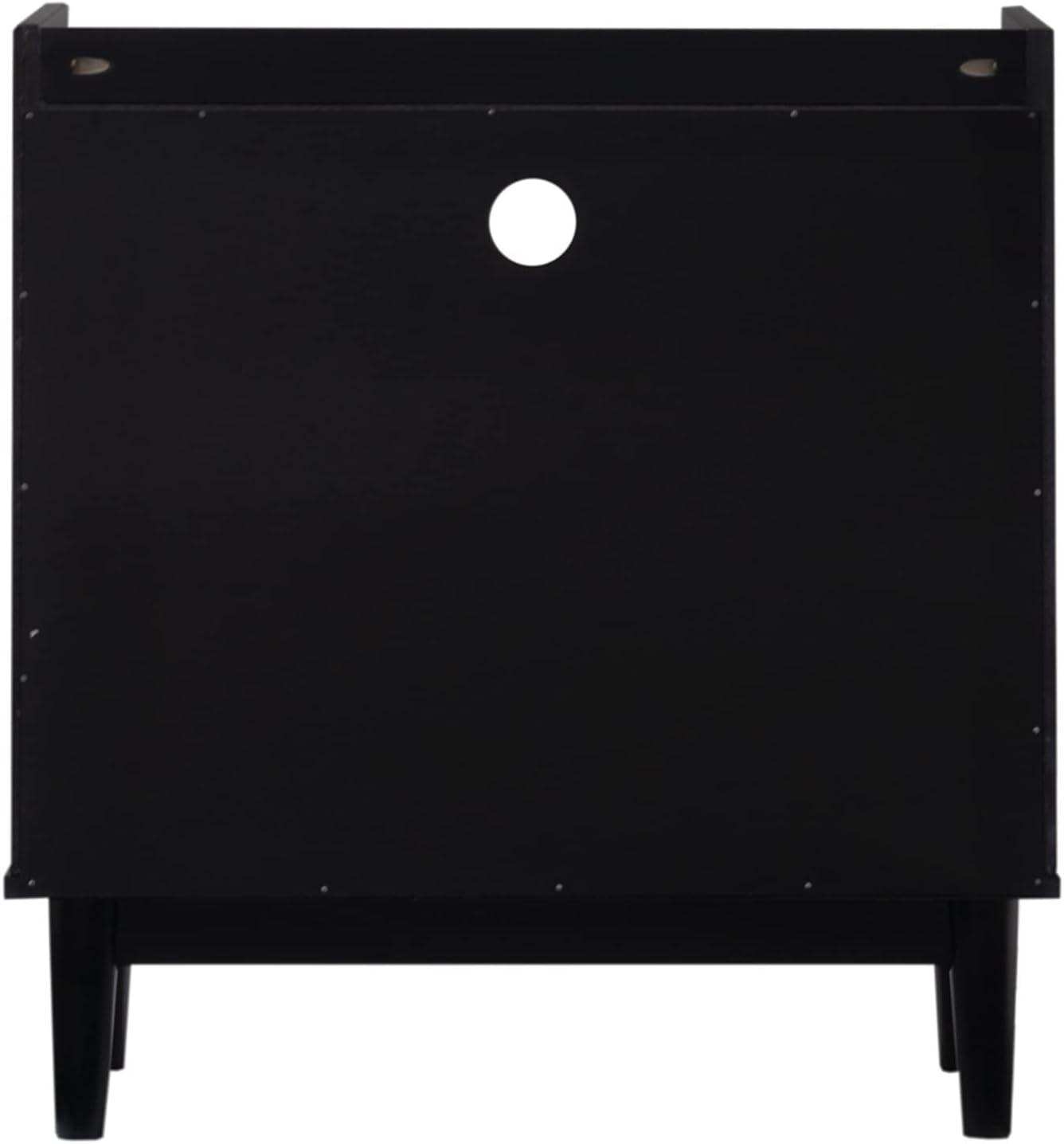 imageWalker Edison Blythe MidCentury Modern TrayTop Storage Nightstand 25 Inch WhiteBlack