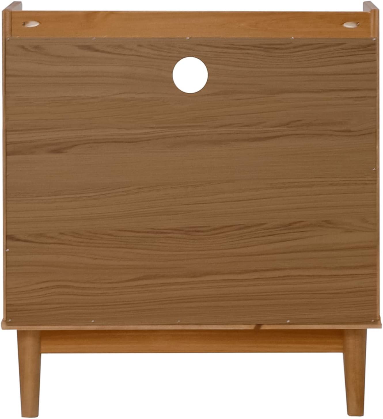 imageWalker Edison Blythe MidCentury Modern TrayTop Storage Nightstand 25 Inch WhiteCaramel