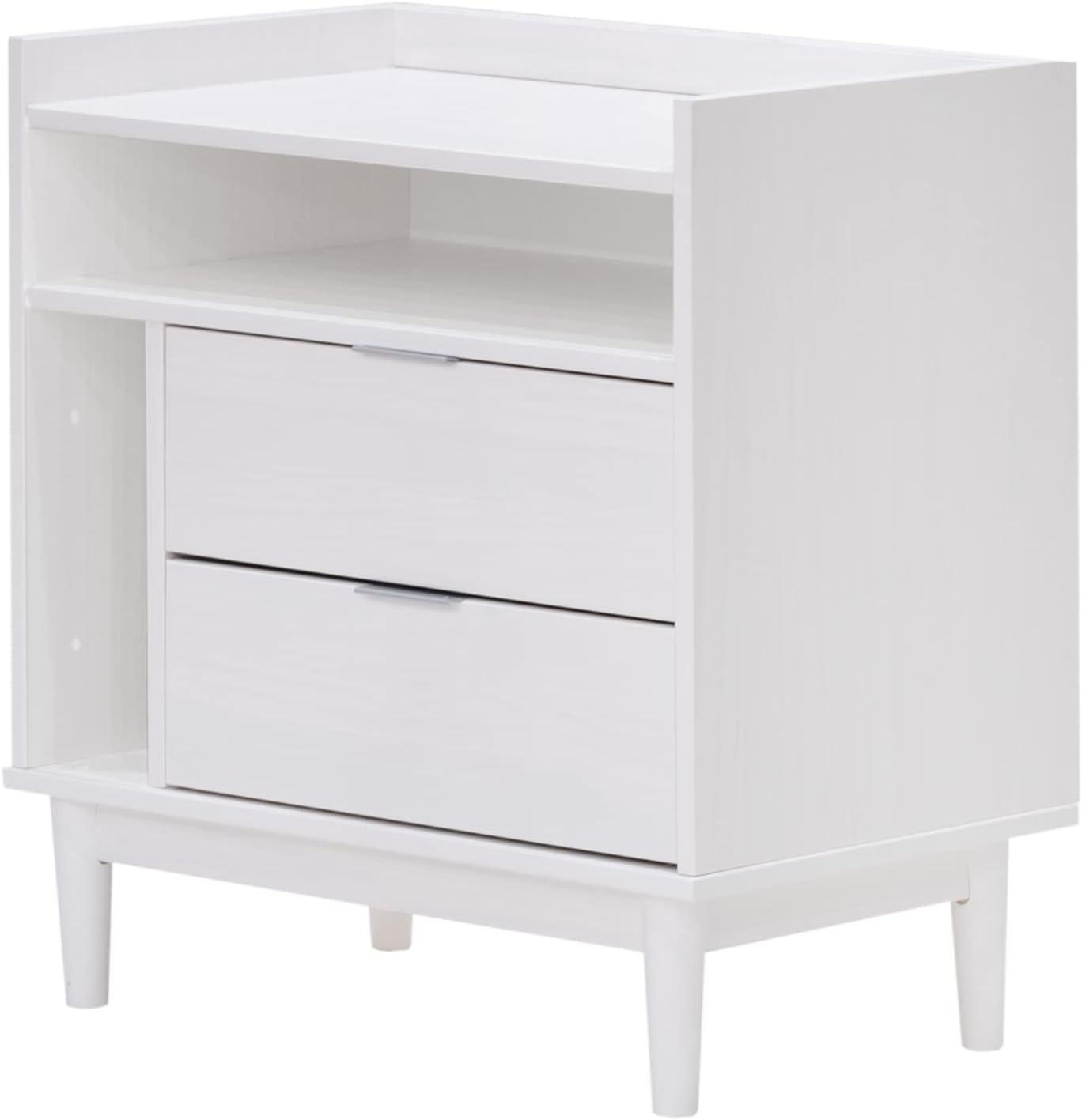 imageWalker Edison Blythe MidCentury Modern TrayTop Storage Nightstand 25 Inch WhiteWhite