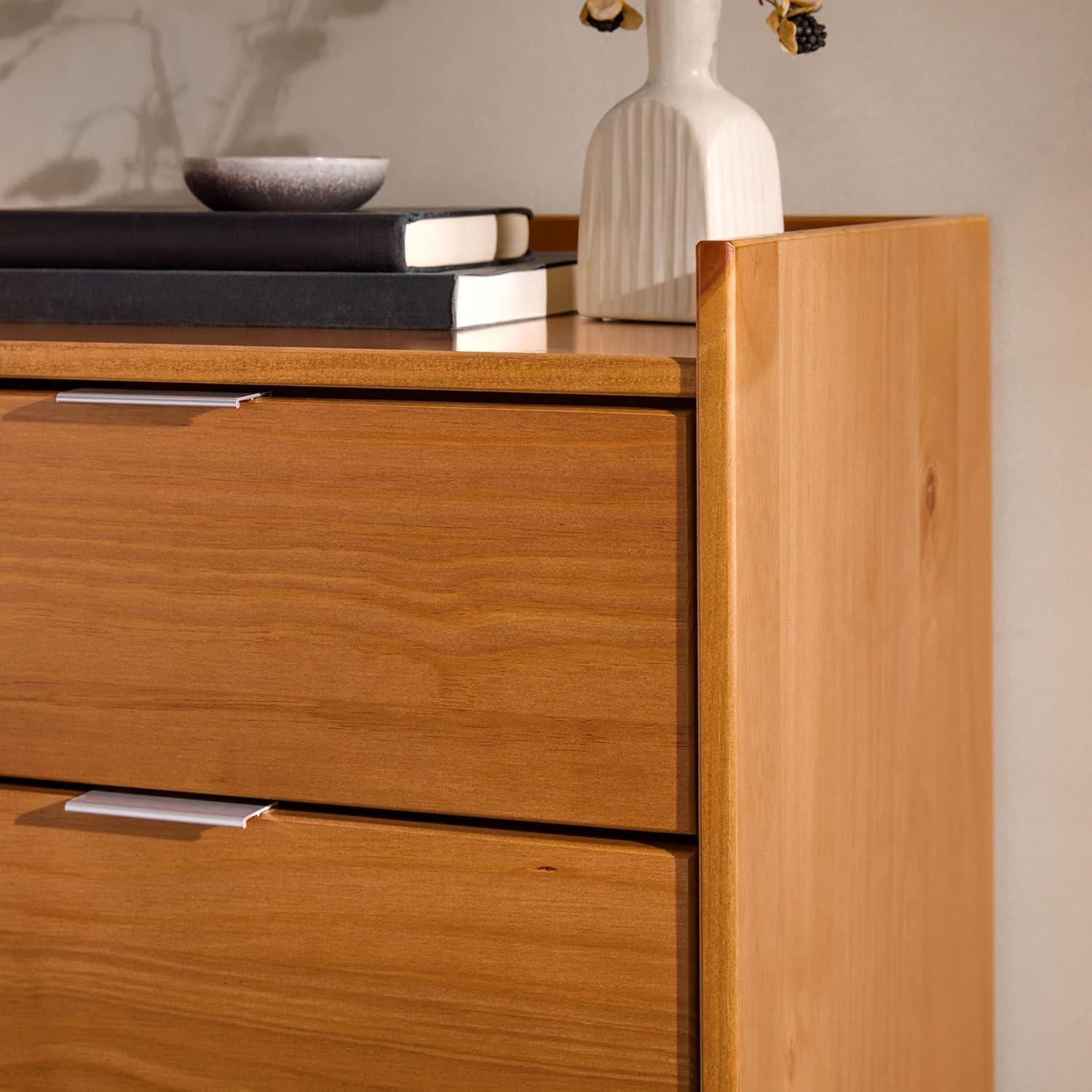 imageWalker Edison Blythe Scandi Minimalist 5Drawer Solid Wood Dresser 43 Inch Caramel