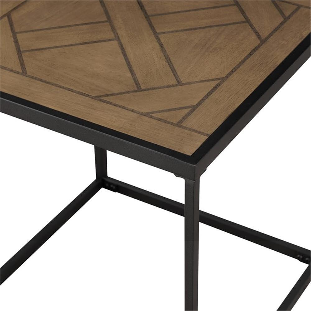 imageWalker Edison Cavyl Contemporary OpenBox Metal Frame Coffee Table 48 Inch Parquet Veneer