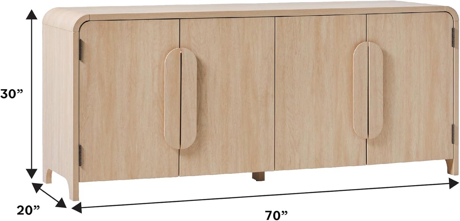 imageWalker Edison Chantelle Sideboard Buffet with Storage 64quot Coastal OakCoastal Oak