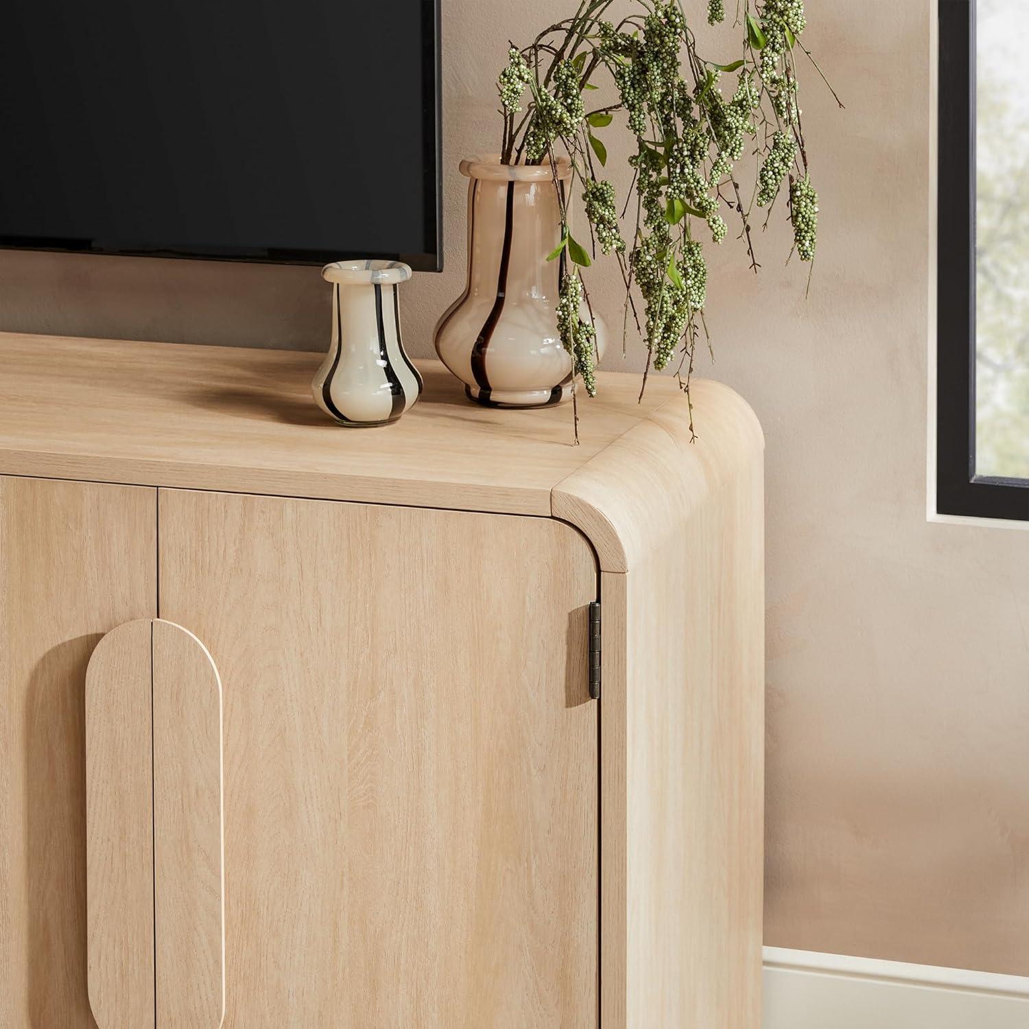 imageWalker Edison Chantelle Sideboard Buffet with Storage 64quot Coastal OakCoastal Oak