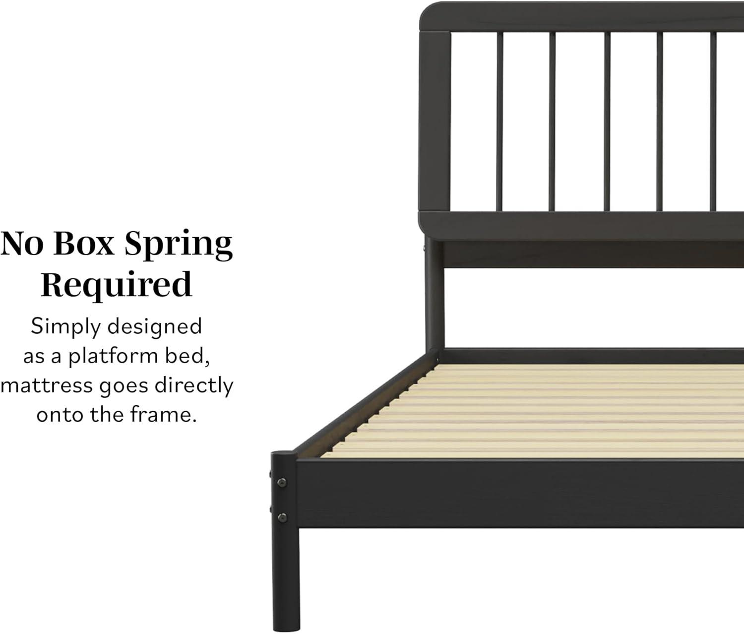 imageWalker Edison Clemente MidCentury Modern Spindle Headboard King Bedframe King Size CaramelCaramel