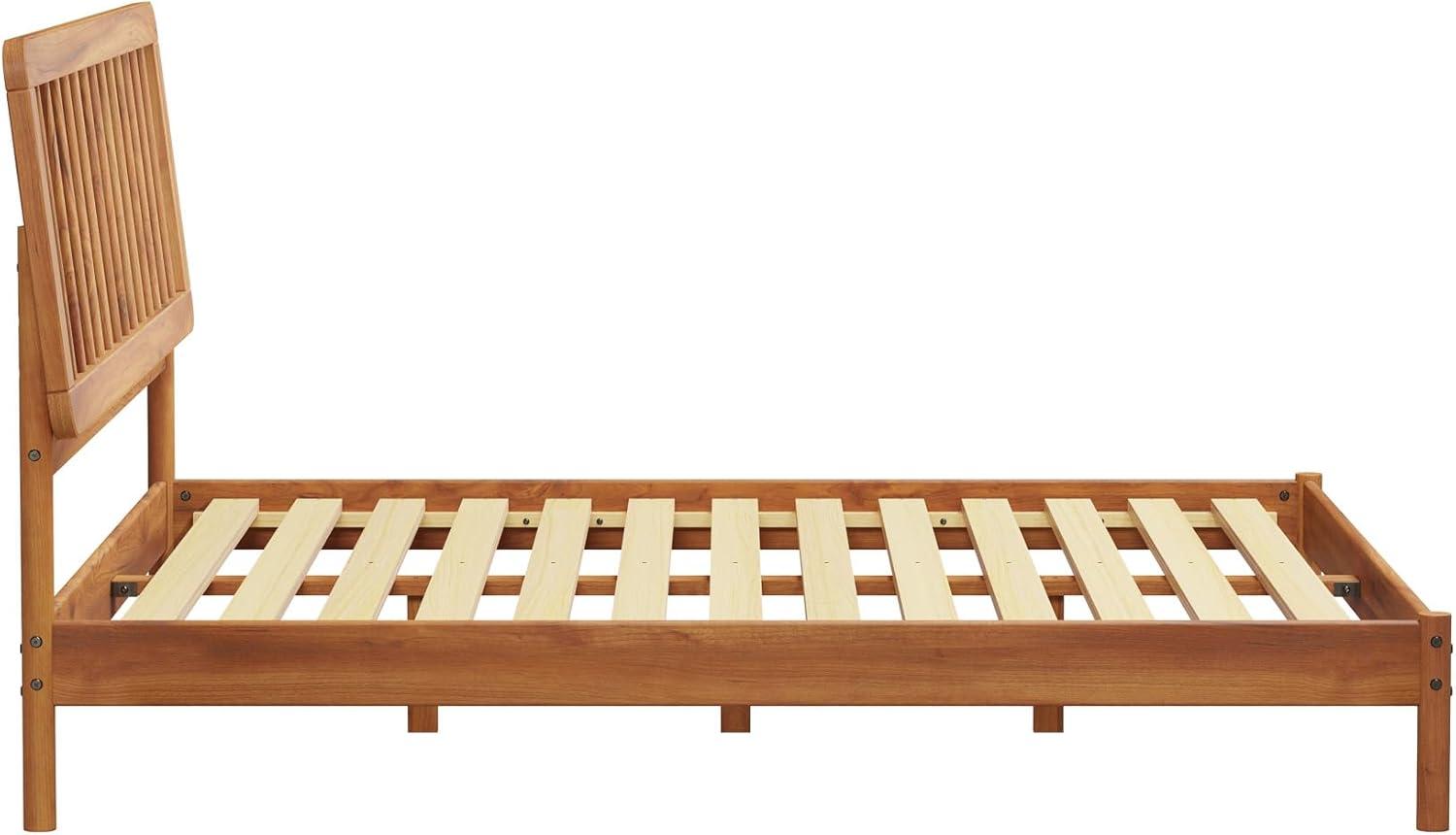 imageWalker Edison Clemente MidCentury Modern Spindle Headboard King Bedframe King Size CaramelCaramel