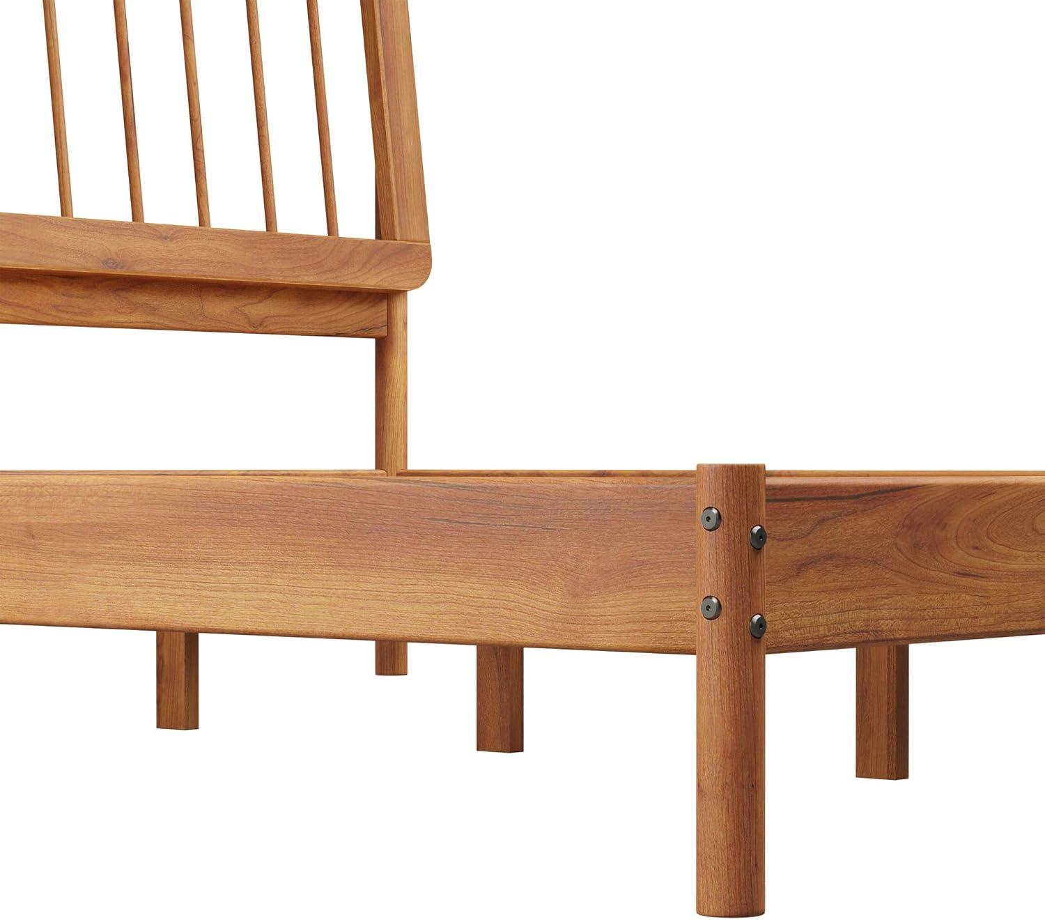 imageWalker Edison Clemente MidCentury Modern Spindle Headboard King Bedframe King Size CaramelCaramel