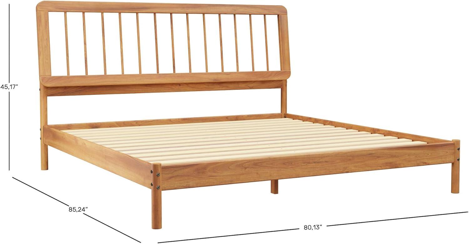 imageWalker Edison Clemente MidCentury Modern Spindle Headboard King Bedframe King Size CaramelCaramel