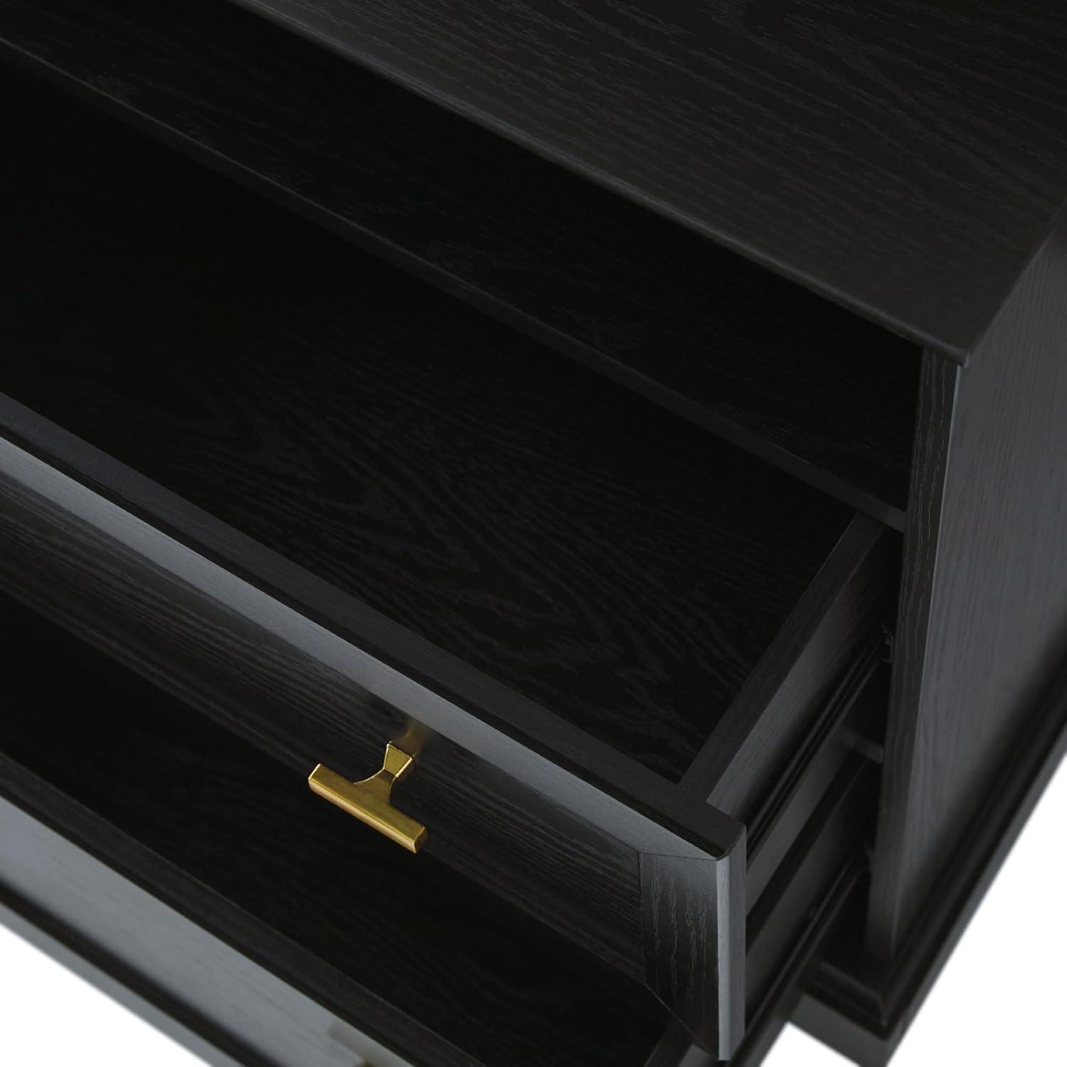 imageWalker Edison Clyde Classic Rustic 2Drawer OpenCubby Nighstands End Side Tables Living Room Bedroom Storage White OakBlack