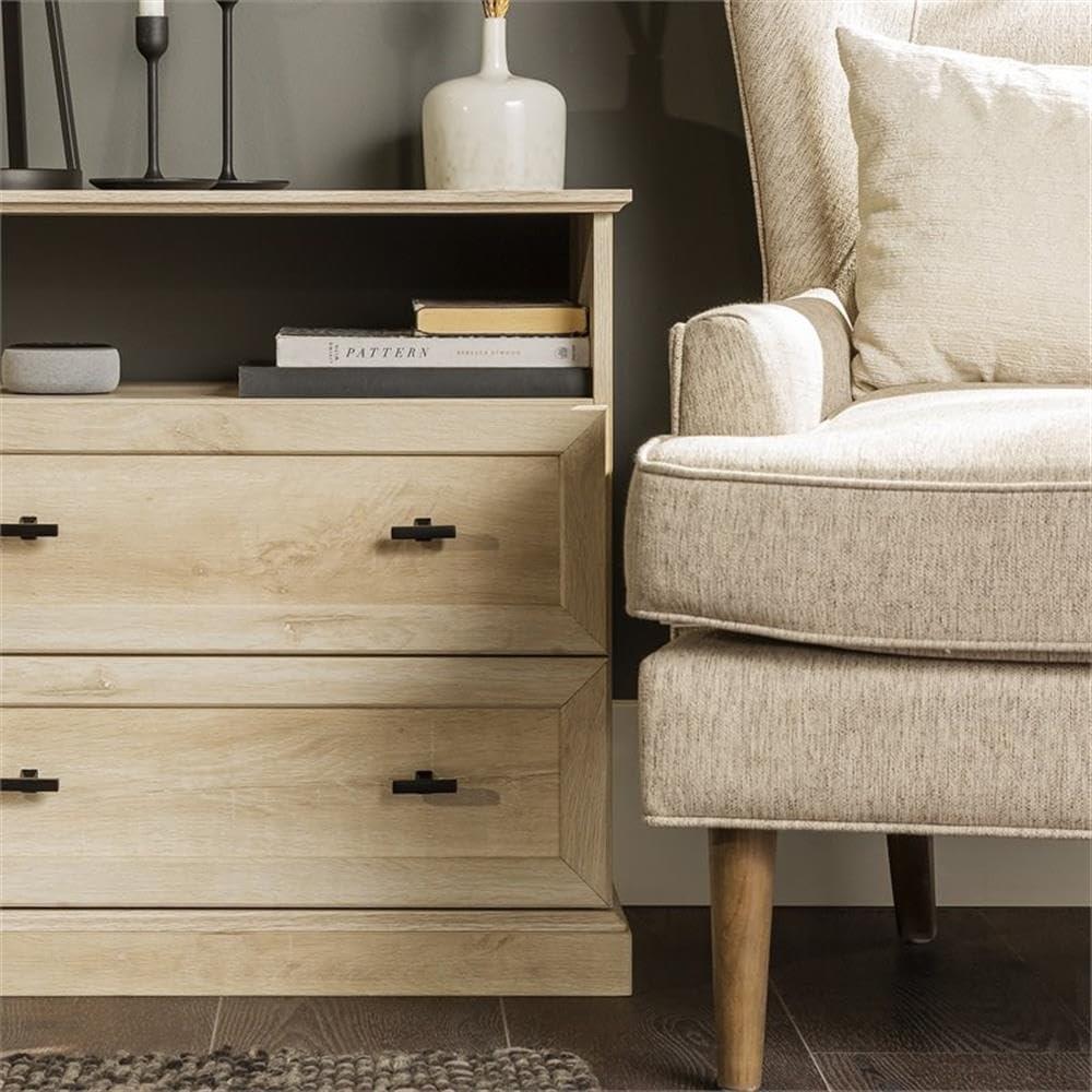 imageWalker Edison Clyde Classic Rustic 2Drawer OpenCubby Nighstands End Side Tables Living Room Bedroom Storage White OakWhite Oak