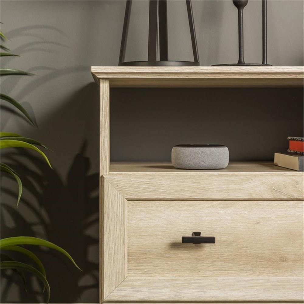 imageWalker Edison Clyde Classic Rustic 2Drawer OpenCubby Nighstands End Side Tables Living Room Bedroom Storage White OakWhite Oak