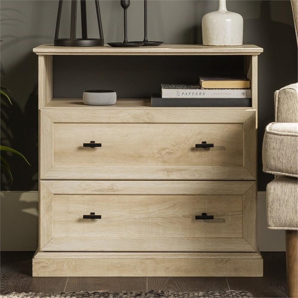 imageWalker Edison Clyde Classic Rustic 2Drawer OpenCubby Nighstands End Side Tables Living Room Bedroom Storage White OakWhite Oak