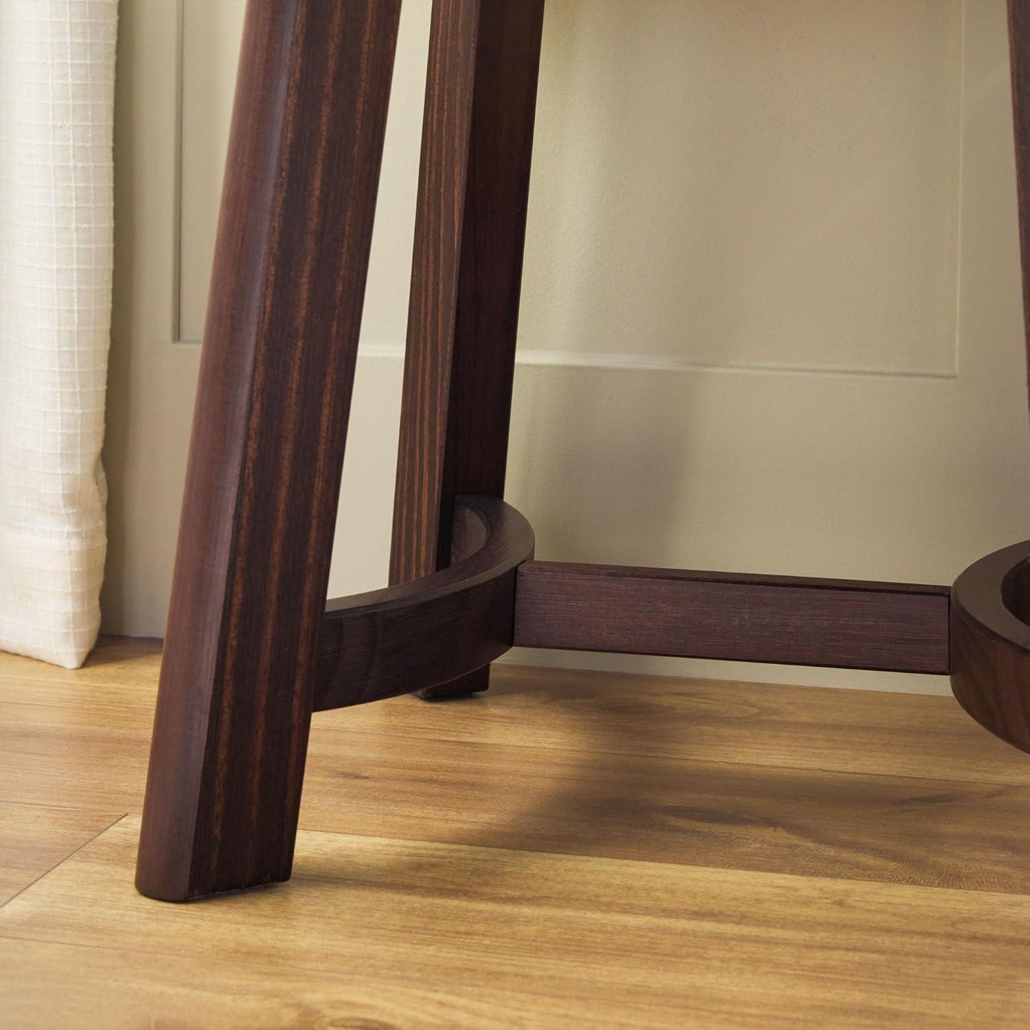 imageWalker Edison Colt Modern Farmhouse Solid Wood Round Side Table 18 Inch EspressoEspresso