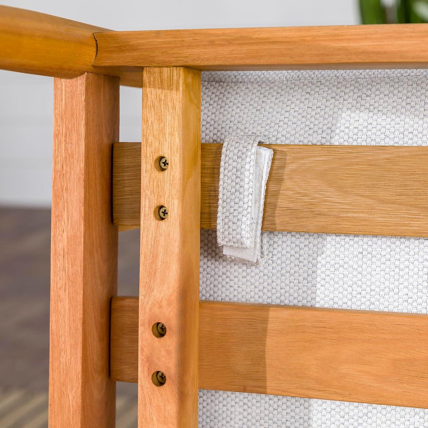 imageWalker Edison Dekian Modern Solid Eucalyptus Outdoor Spindle Style Single Lounge Chair 33 Inch NaturalNatural