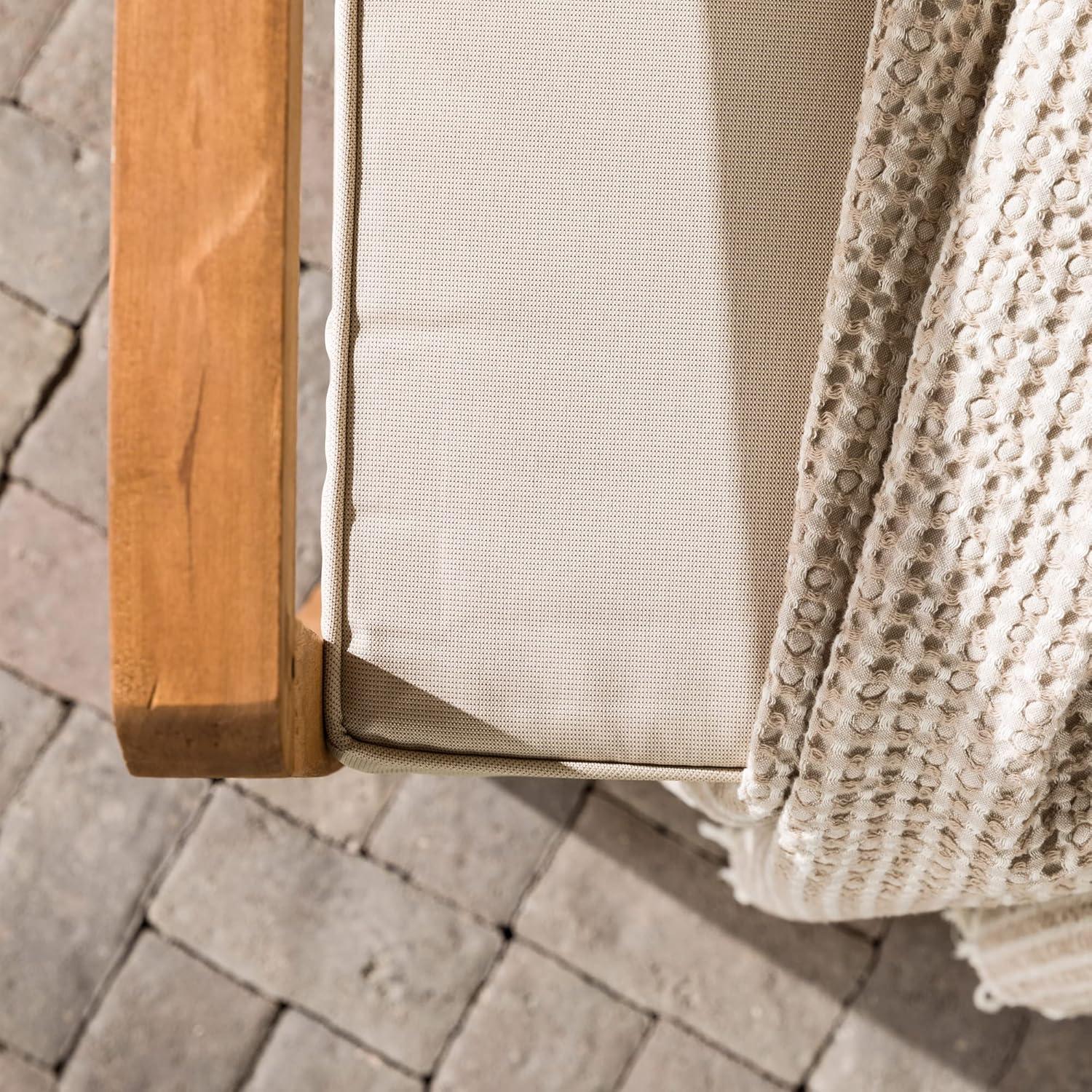 imageWalker Edison Delray Classic Acacia Wood X Back Patio Chairs with Cushions Set of 2 Brown