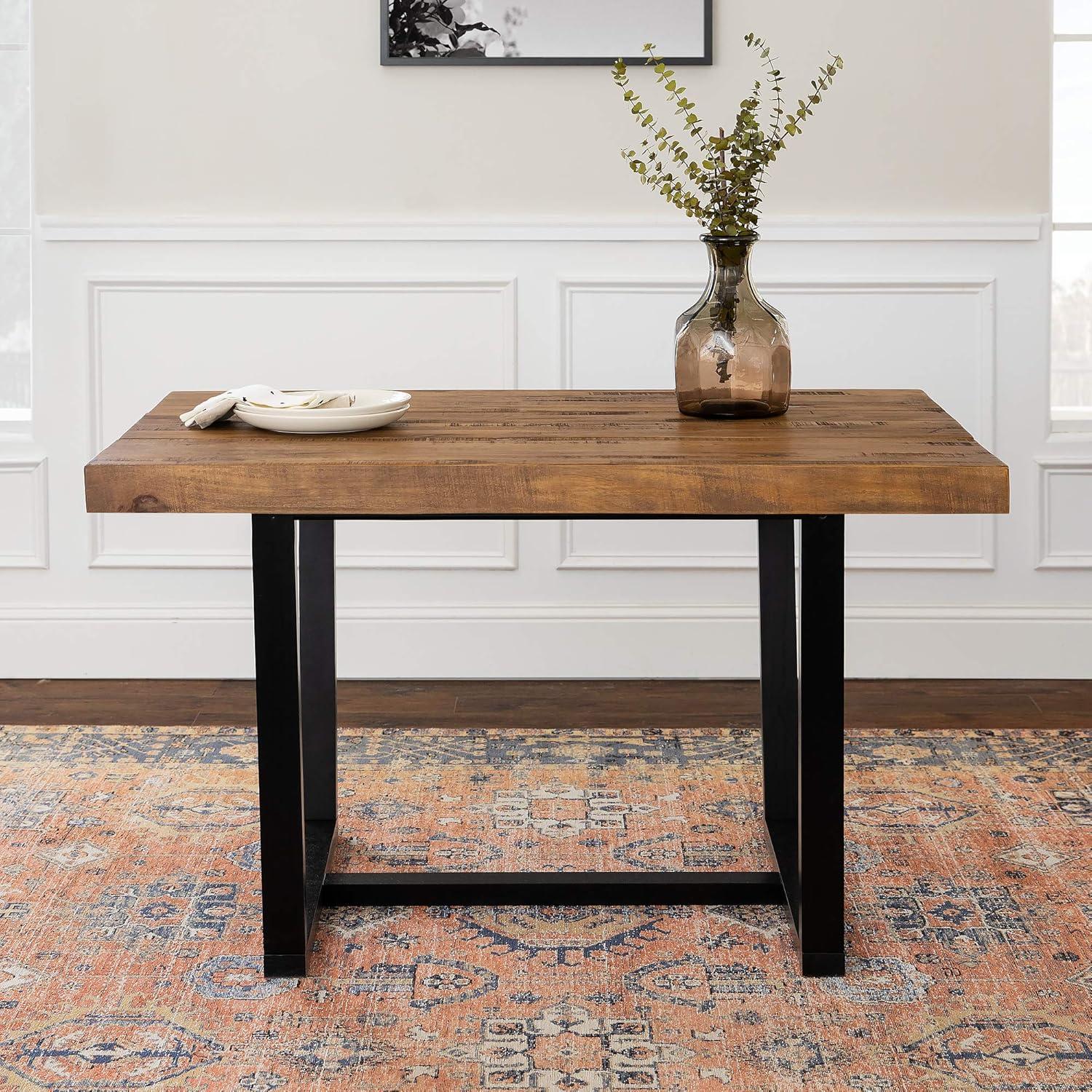 imageWalker Edison Durango Distressed Solid Wood Dining Table 72 Inch MahoganyRustic Oak